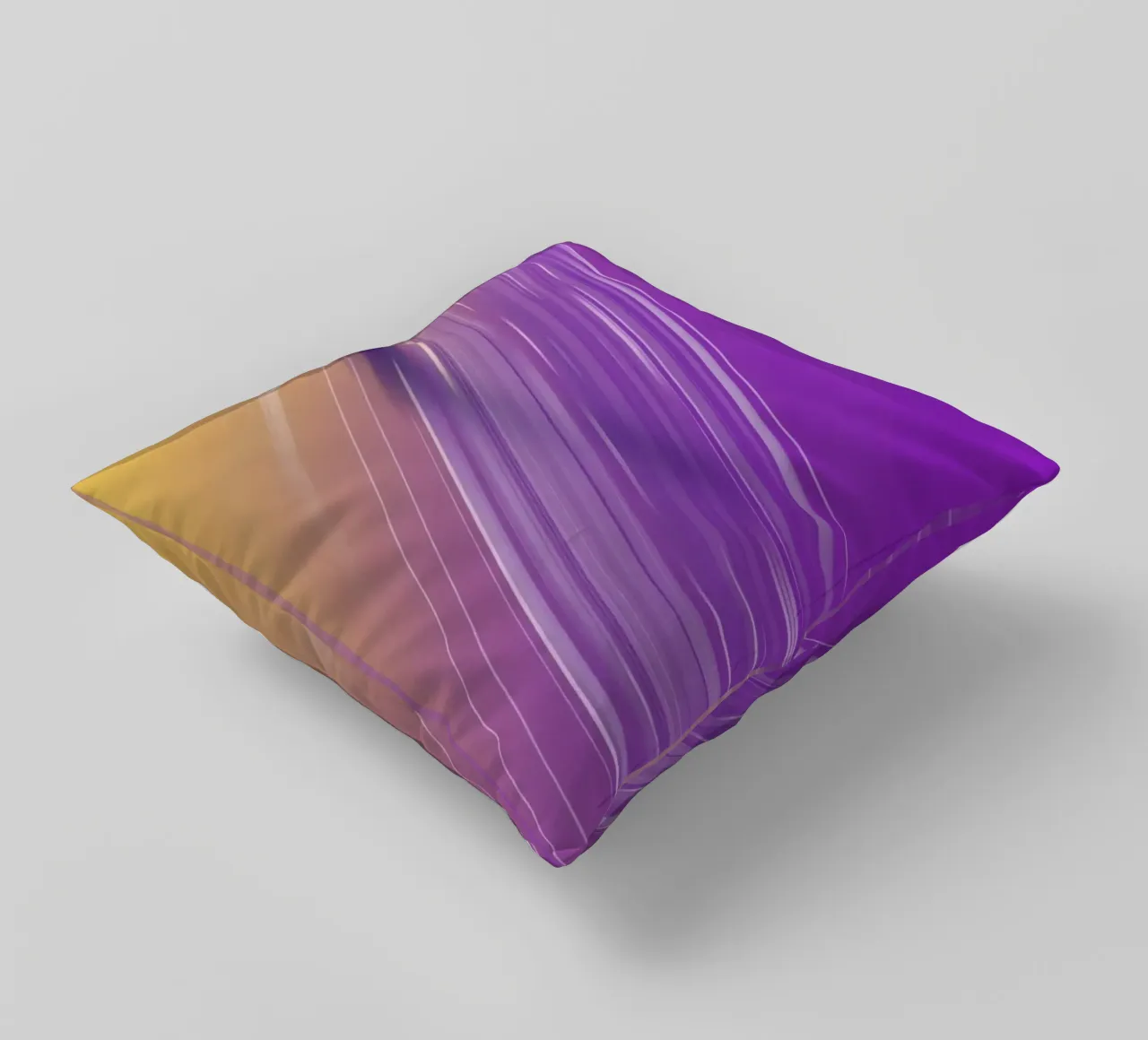 composizione di linee morbide e fluide in viola e giallo cuscino da DesignDoodle