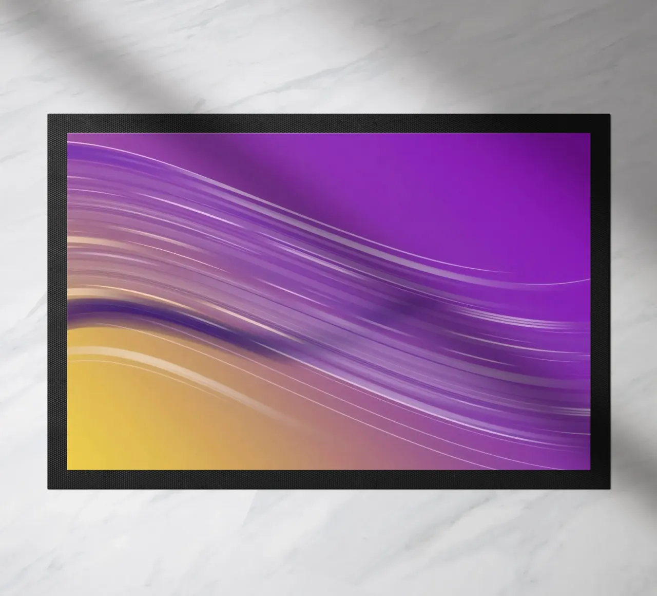 composizione di linee morbide e fluide in viola e giallo zerbino da DesignDoodle