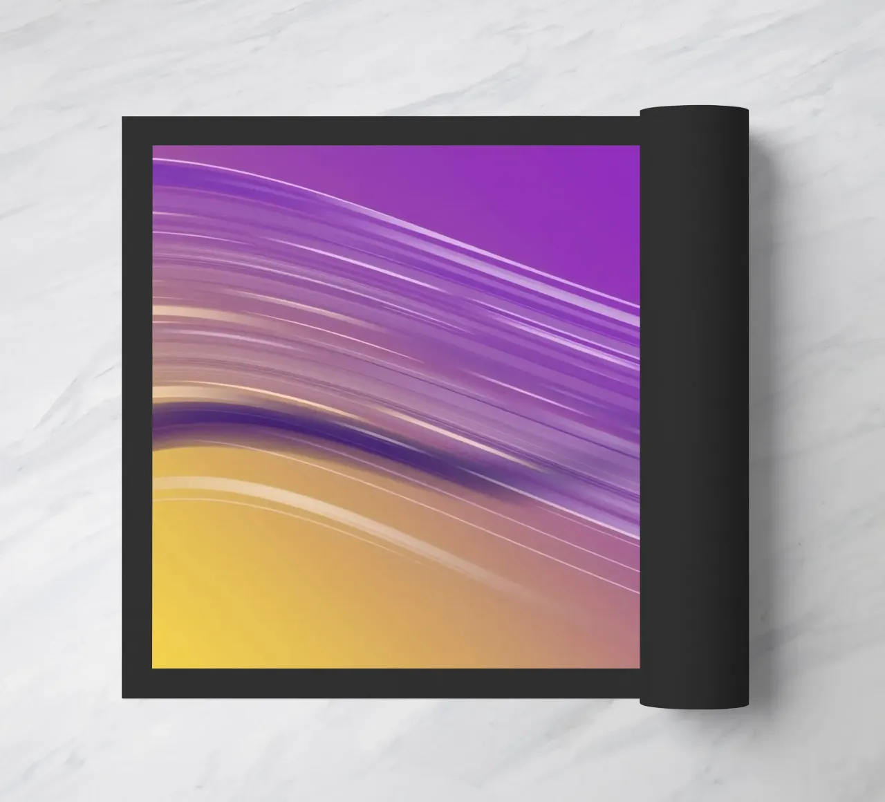 composizione di linee morbide e fluide in viola e giallo zerbino da DesignDoodle