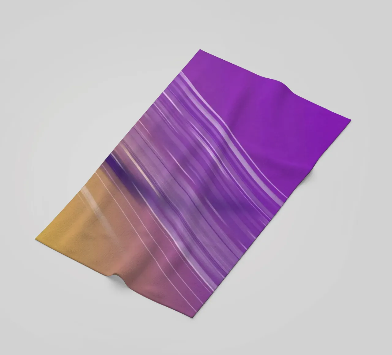 composizione di linee morbide e fluide in viola e giallo telo mare da DesignDoodle