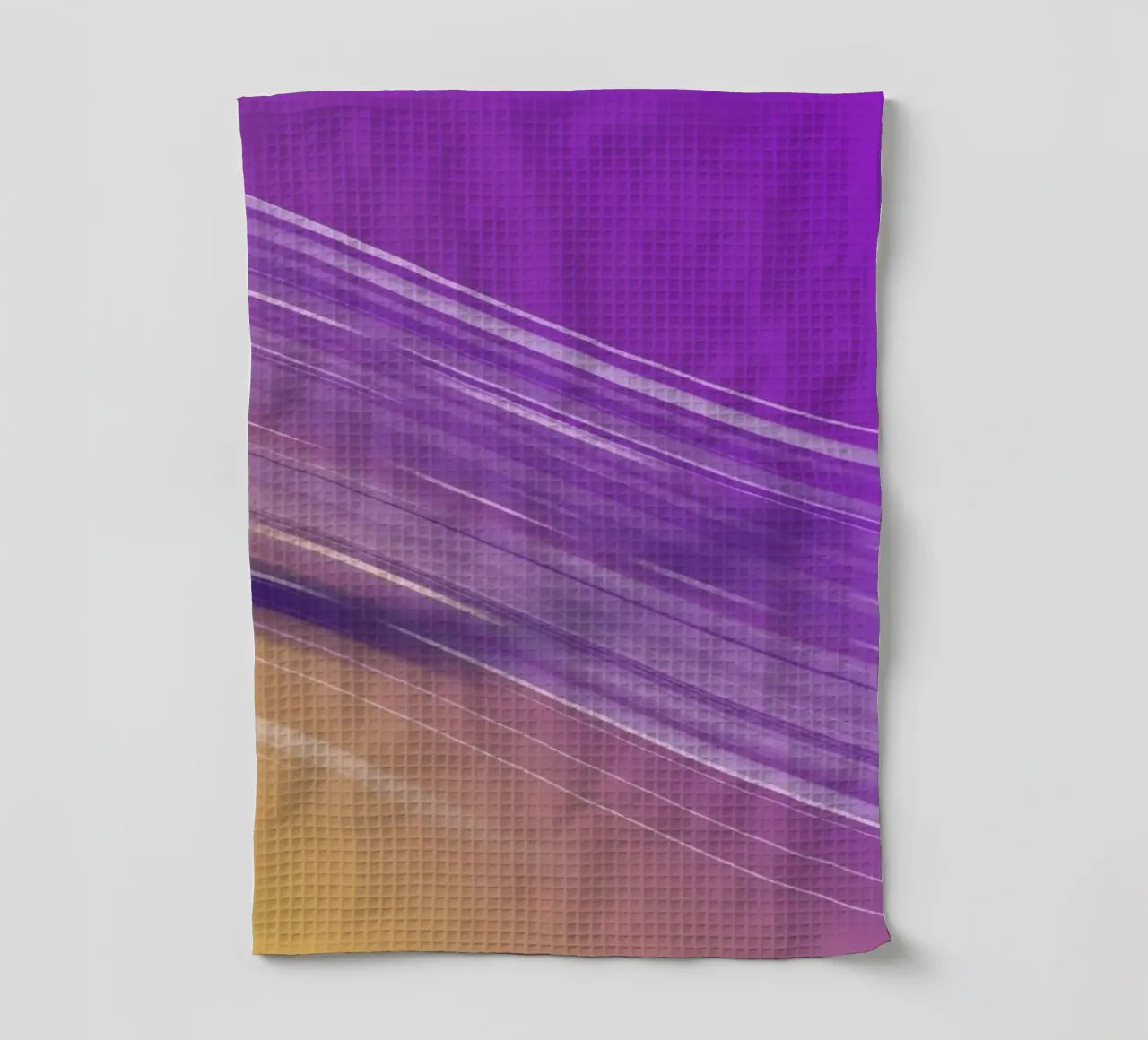 composizione di linee morbide e fluide in viola e giallo canovaccio da cucina da DesignDoodle