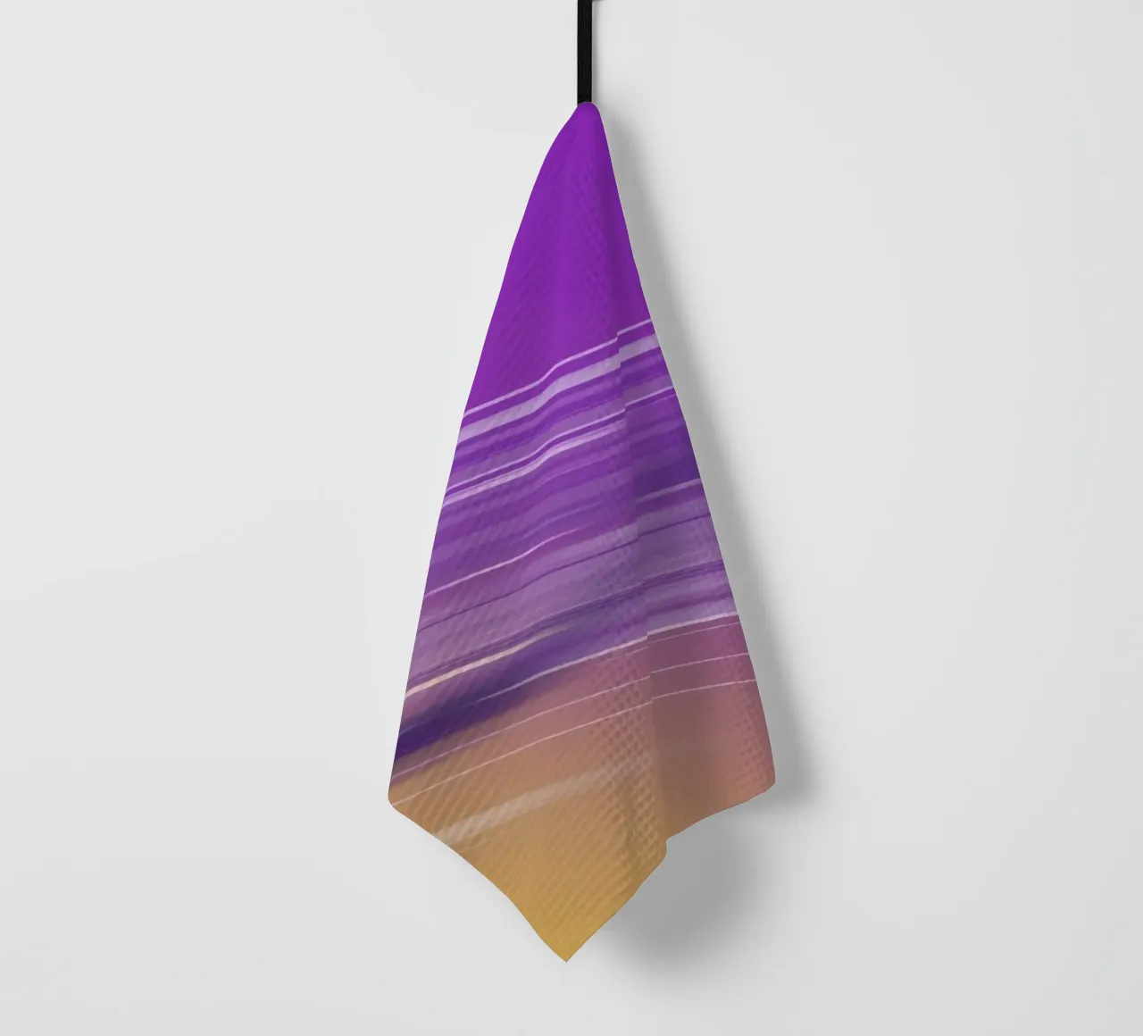 composizione di linee morbide e fluide in viola e giallo canovaccio da cucina da DesignDoodle