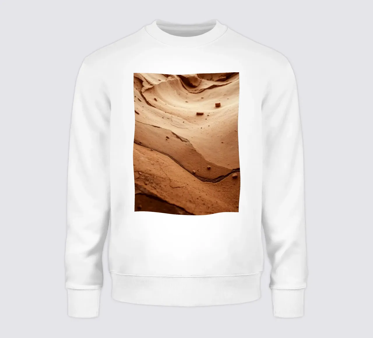 Exploration of canyon texture revealing layers of earth sweatshirt by DesignDoodle