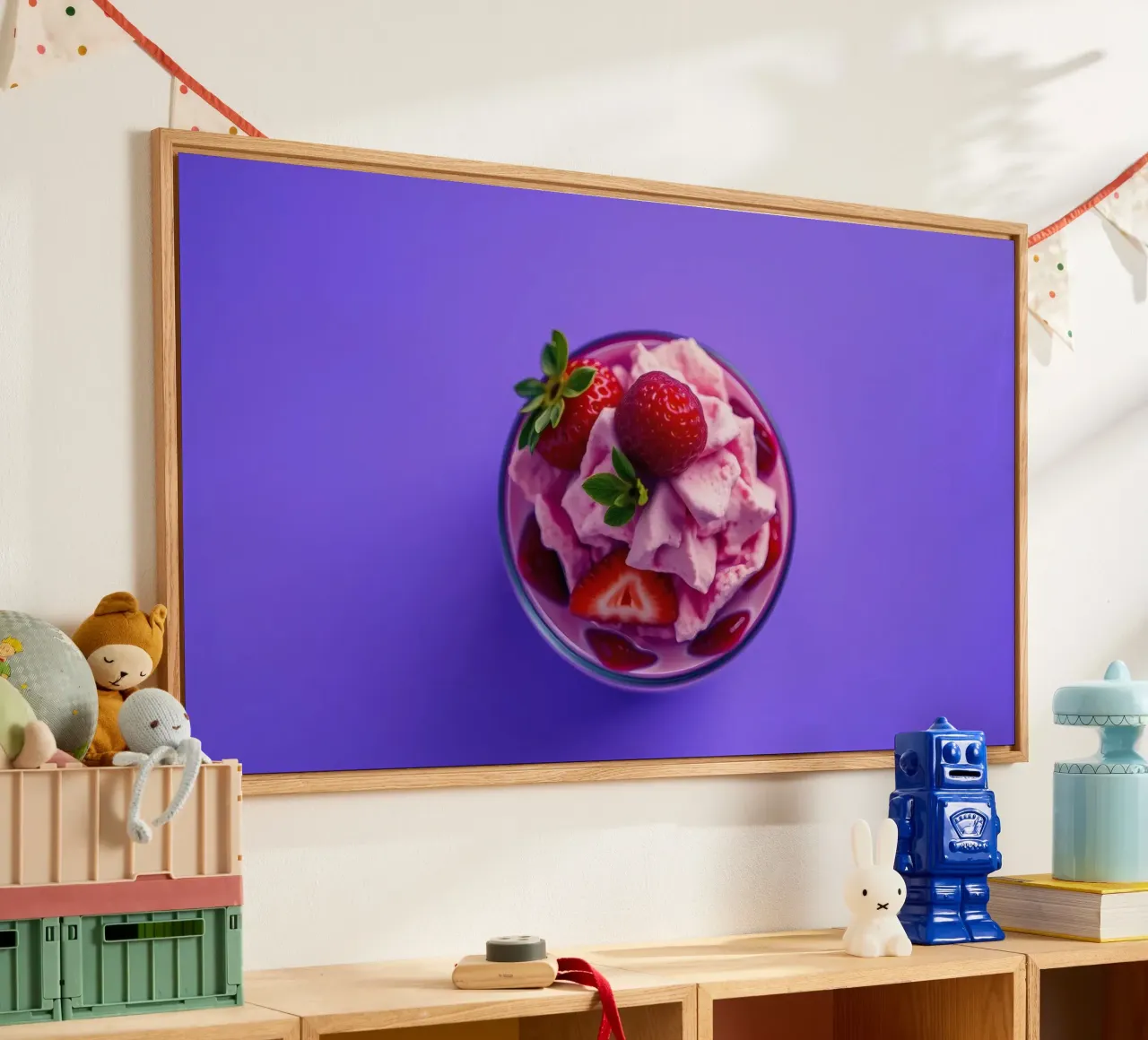 Dessert colorato con fragole e lamponi plexiglass da DesignDoodle