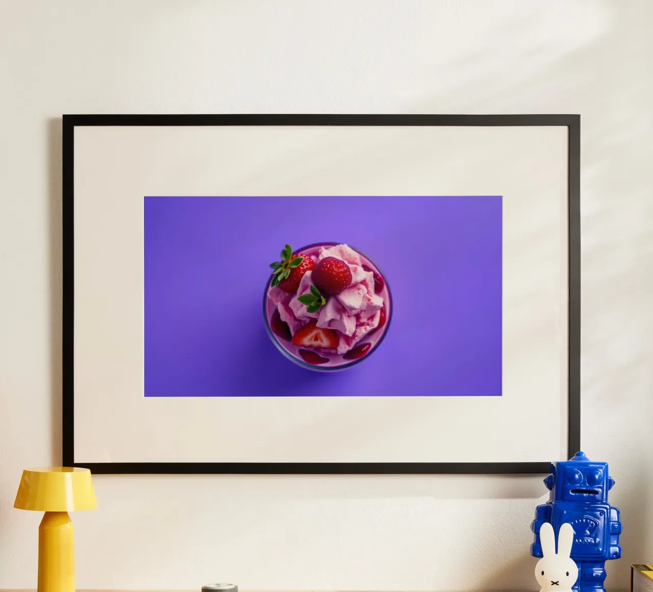 Dessert colorato con fragole e lamponi carta hahnemühle da DesignDoodle