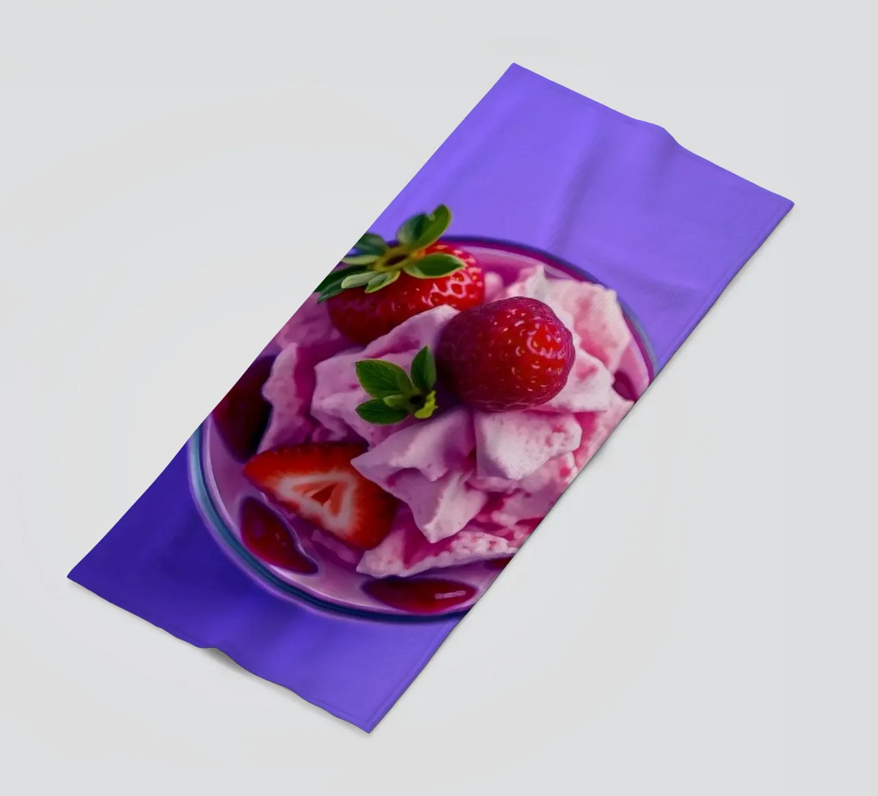 Dessert colorato con fragole e lamponi telo mare da DesignDoodle