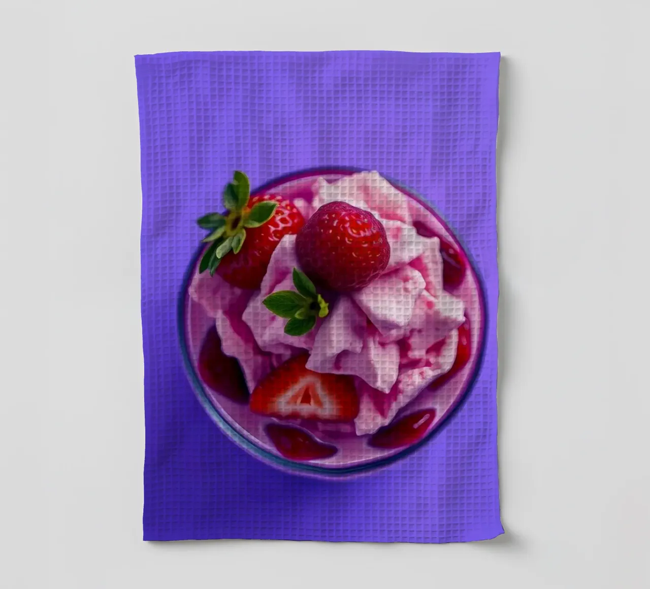 Dessert colorato con fragole e lamponi canovaccio da cucina da DesignDoodle