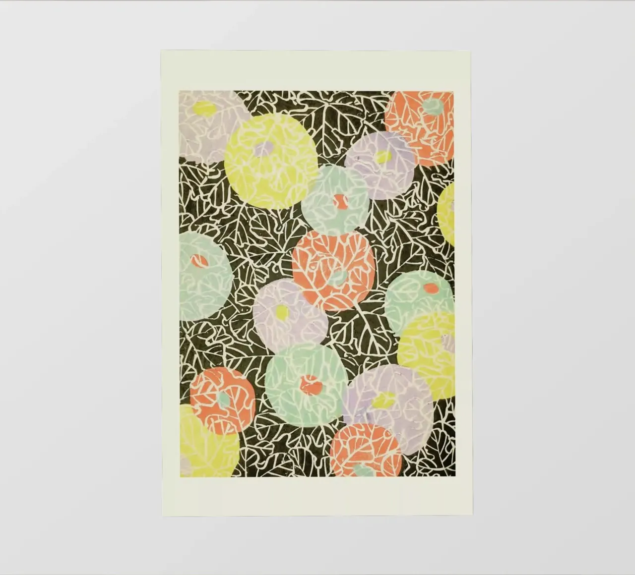 Shin-Bijutsukai - Floral Relief telo in pvc da Vintage by JUNIQE
