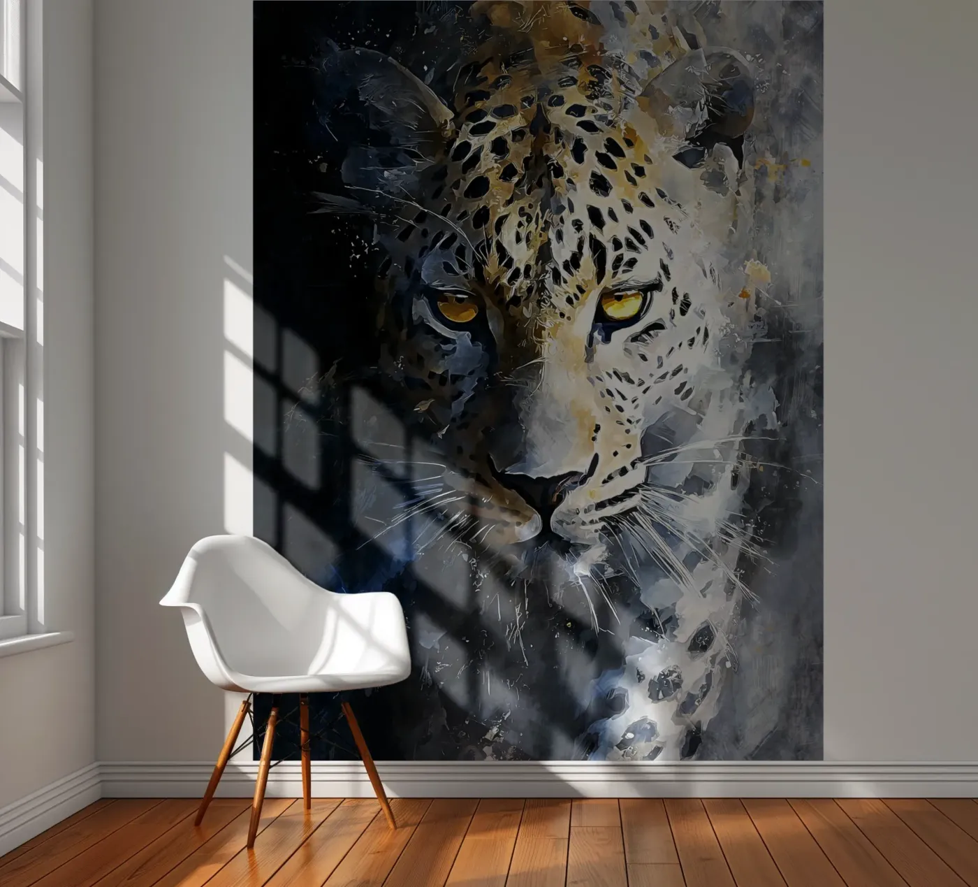 Leopard Modern Art fotobehang van Mateo