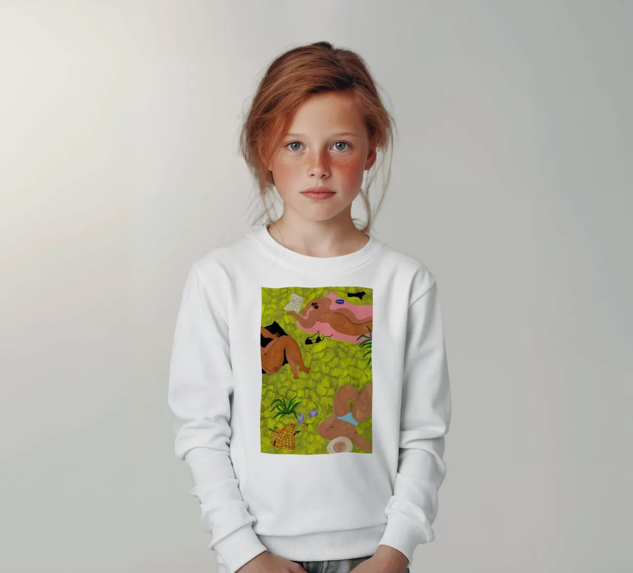A Summer Day kids sweatshirt by Nudes and Croissants