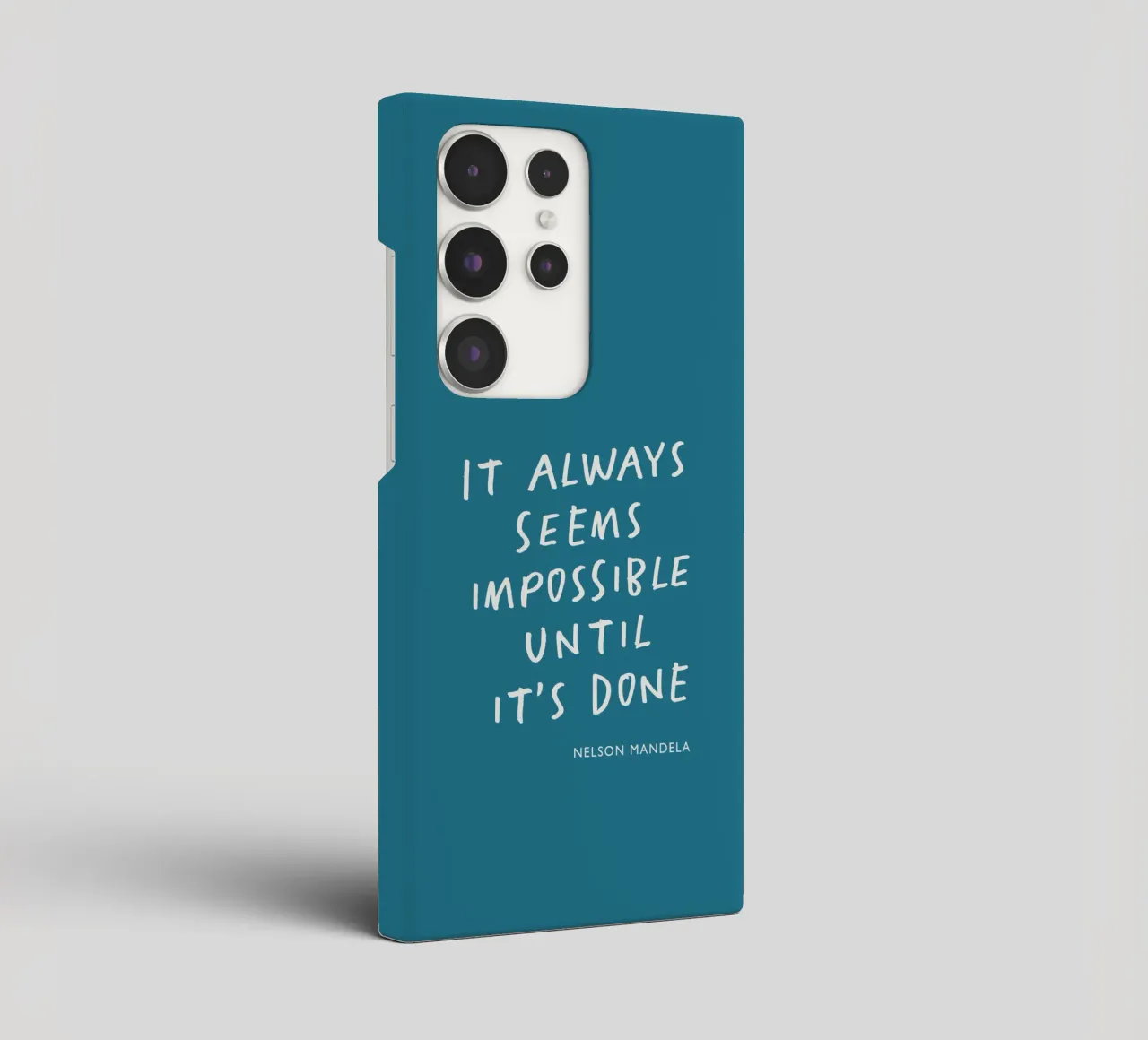 It Always Seems Impossible Until Its's Done Typography Print samsung phone case by THE MOTIVATED TYPE