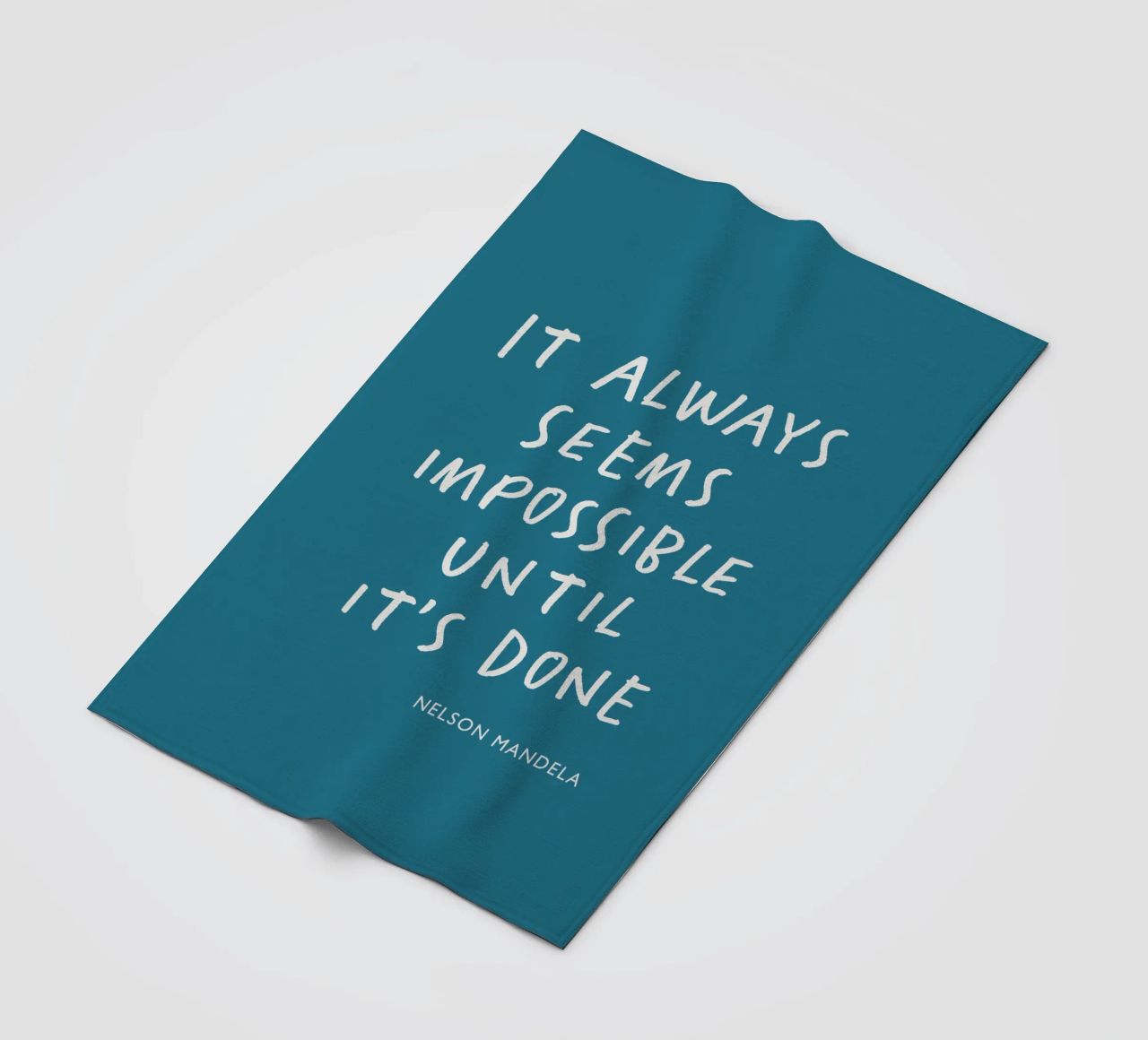 It Always Seems Impossible Until Its's Done Typography Print fleece blanket by THE MOTIVATED TYPE