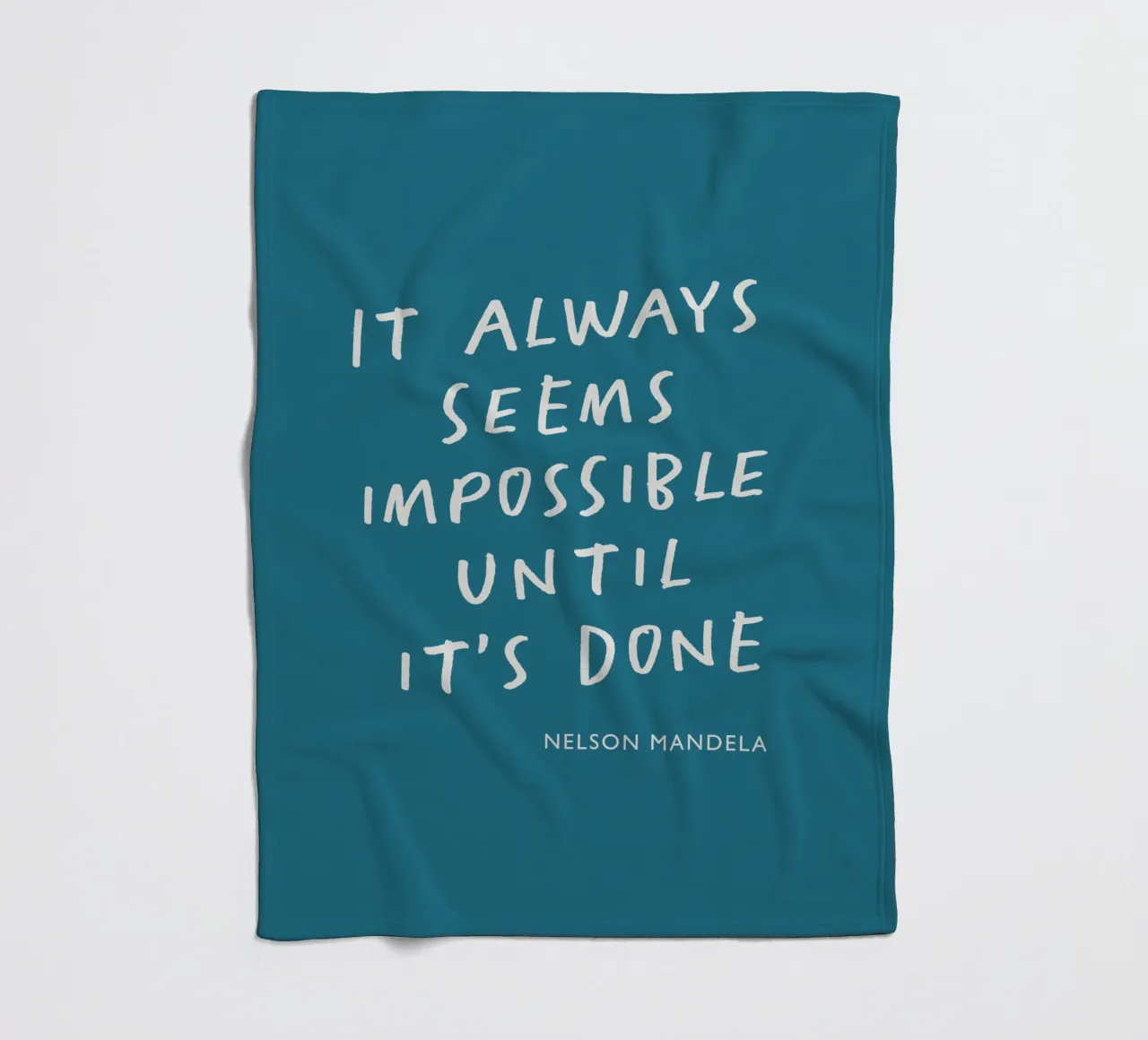 It Always Seems Impossible Until Its's Done Typography Print fleece blanket by THE MOTIVATED TYPE