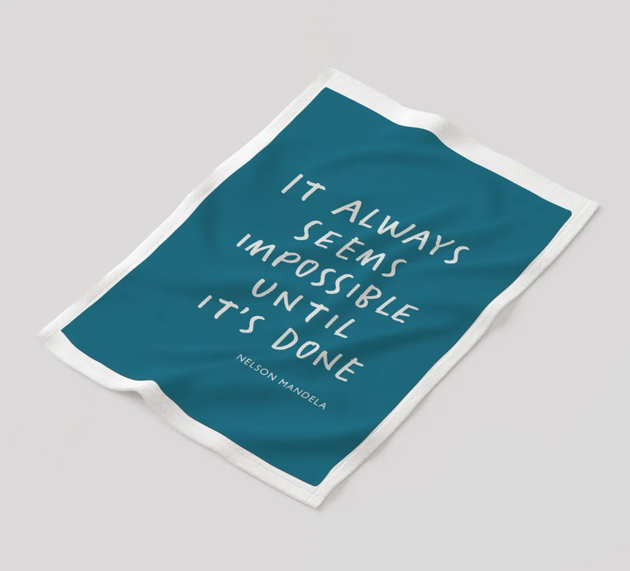 It Always Seems Impossible Until Its's Done Typography Print fleece blanket by THE MOTIVATED TYPE