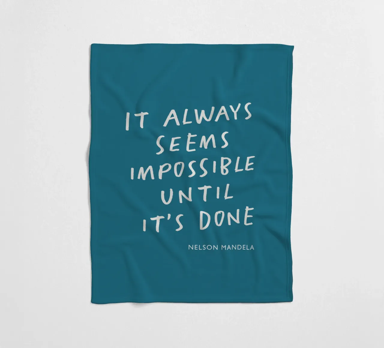 It Always Seems Impossible Until Its's Done Typography Print fleece blanket by THE MOTIVATED TYPE