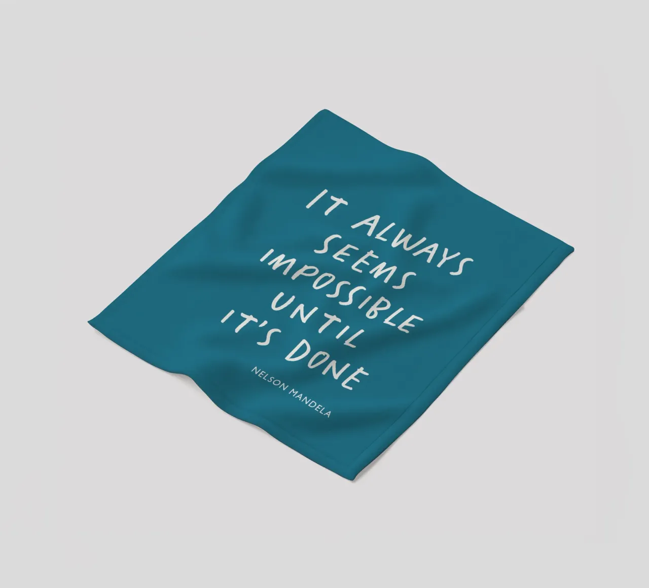 It Always Seems Impossible Until Its's Done Typography Print fleece blanket by THE MOTIVATED TYPE