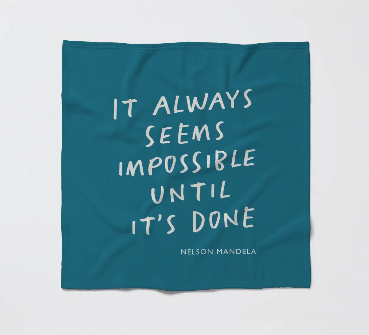 It Always Seems Impossible Until Its's Done Typography Print fleece blanket by THE MOTIVATED TYPE