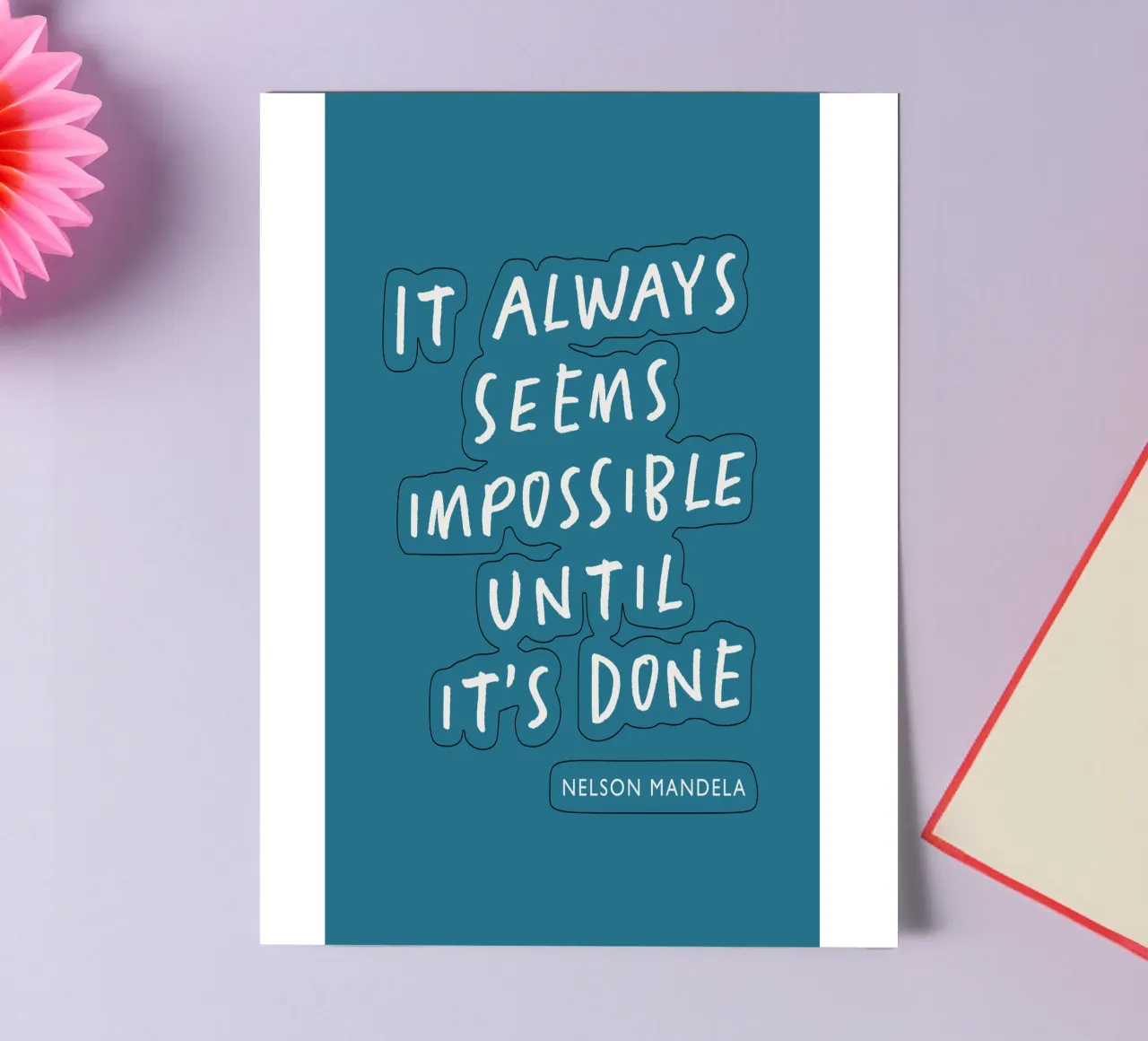 It Always Seems Impossible Until Its's Done Typography Print sticker sheet by THE MOTIVATED TYPE