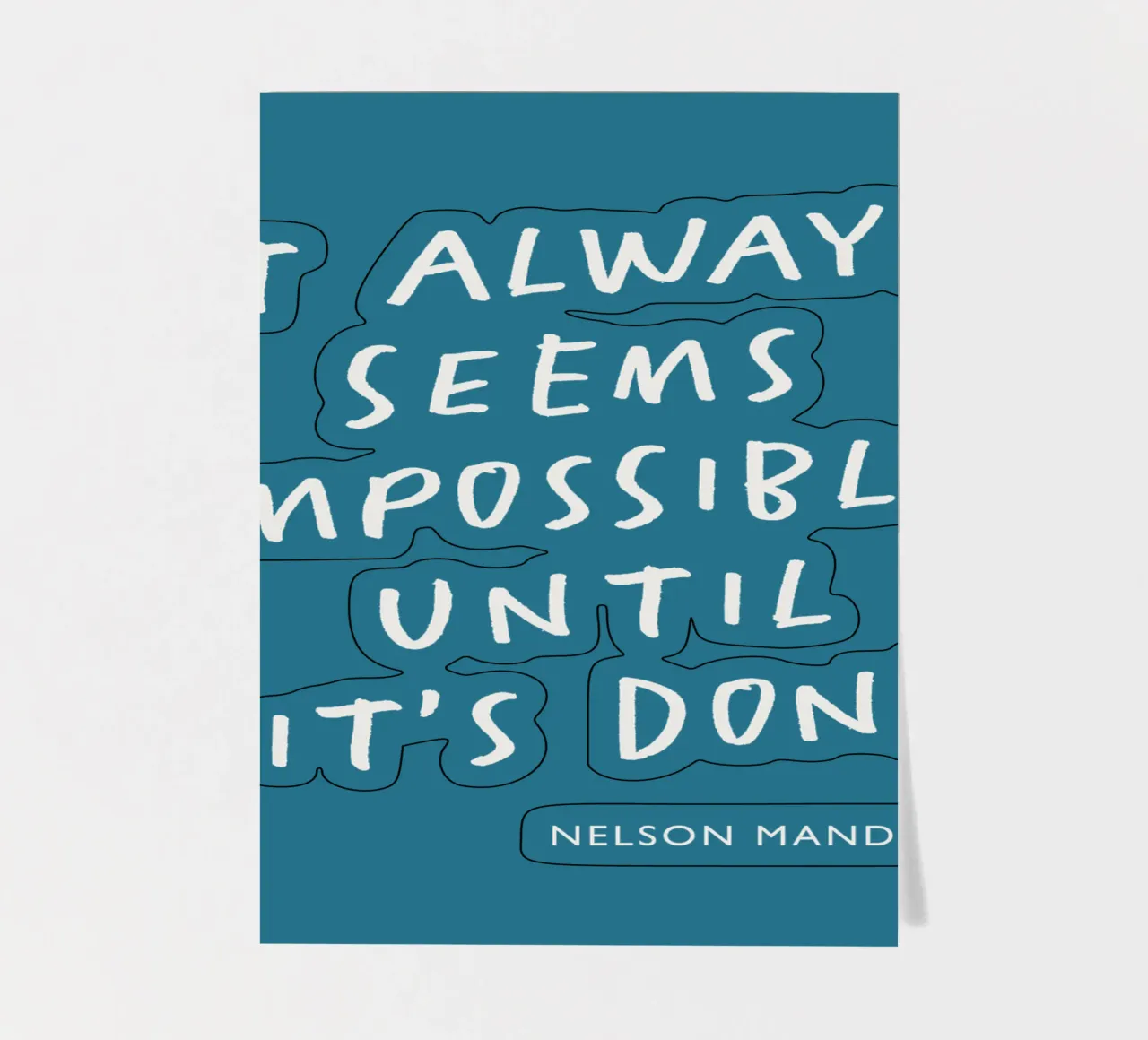 It Always Seems Impossible Until Its's Done Typography Print sticker sheet by THE MOTIVATED TYPE
