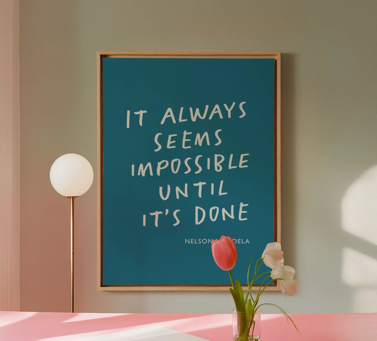 It Always Seems Impossible Until Its's Done Typography Print canvas by THE MOTIVATED TYPE