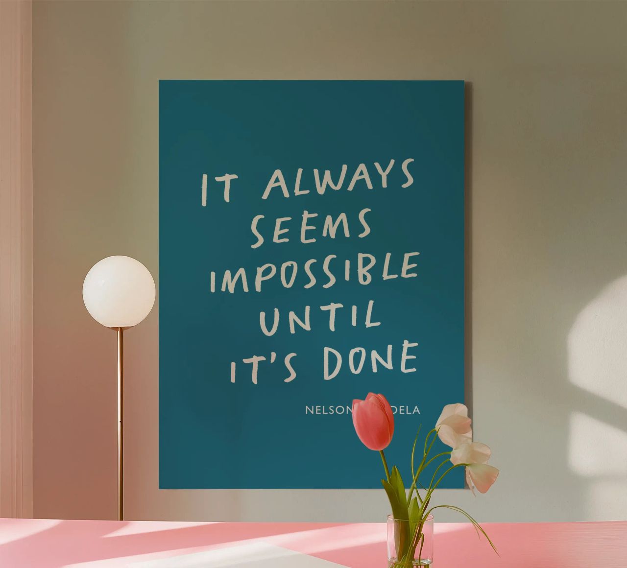 It Always Seems Impossible Until Its's Done Typography Print canvas by THE MOTIVATED TYPE