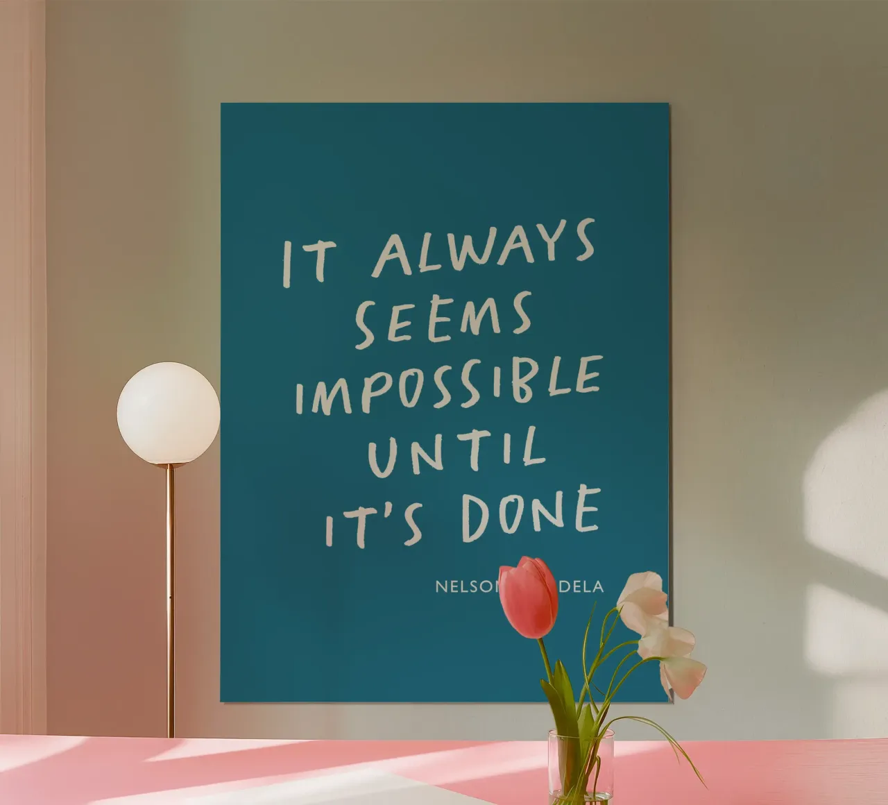 It Always Seems Impossible Until Its's Done Typography Print hahnemühle by THE MOTIVATED TYPE