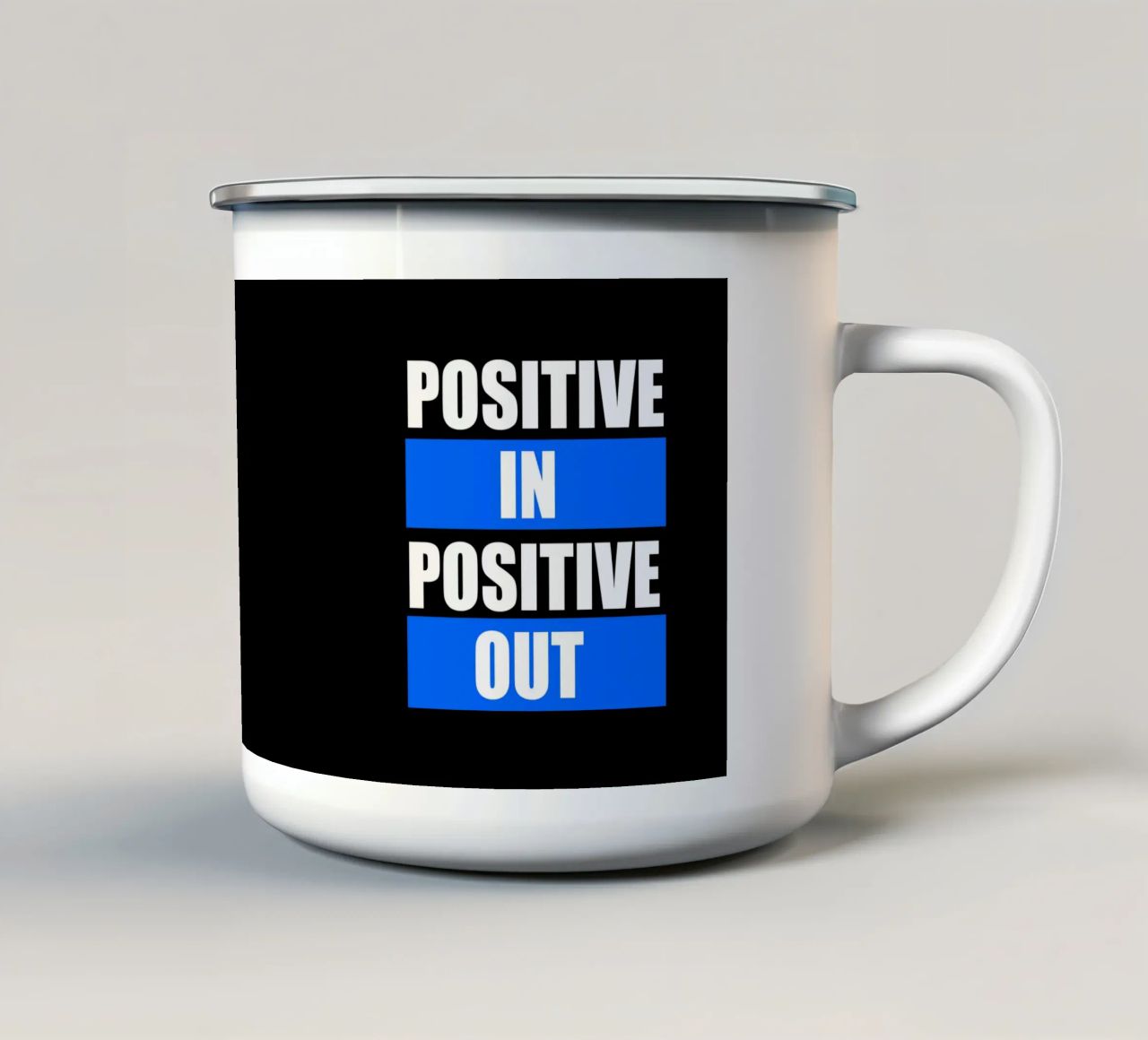 Positive in Positive out tazza in smalto da positivepipo