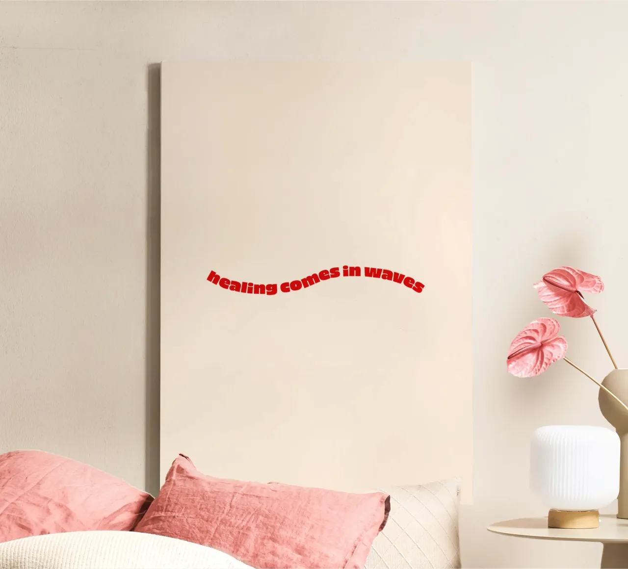 healing comes in waves canvas met Baklijst van be.