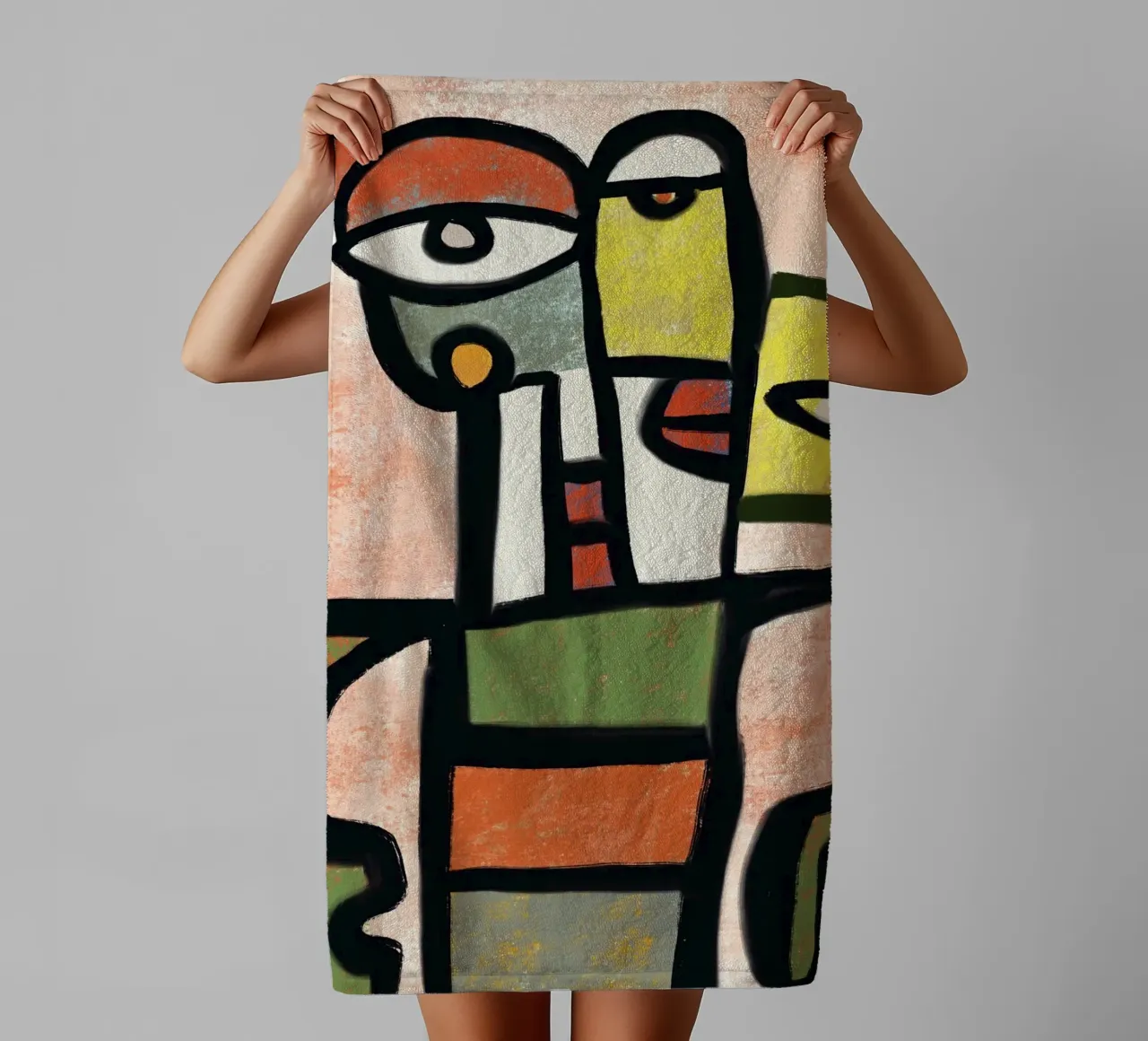 Ritratto di robot funky asciugamano da bagno da Little Dean