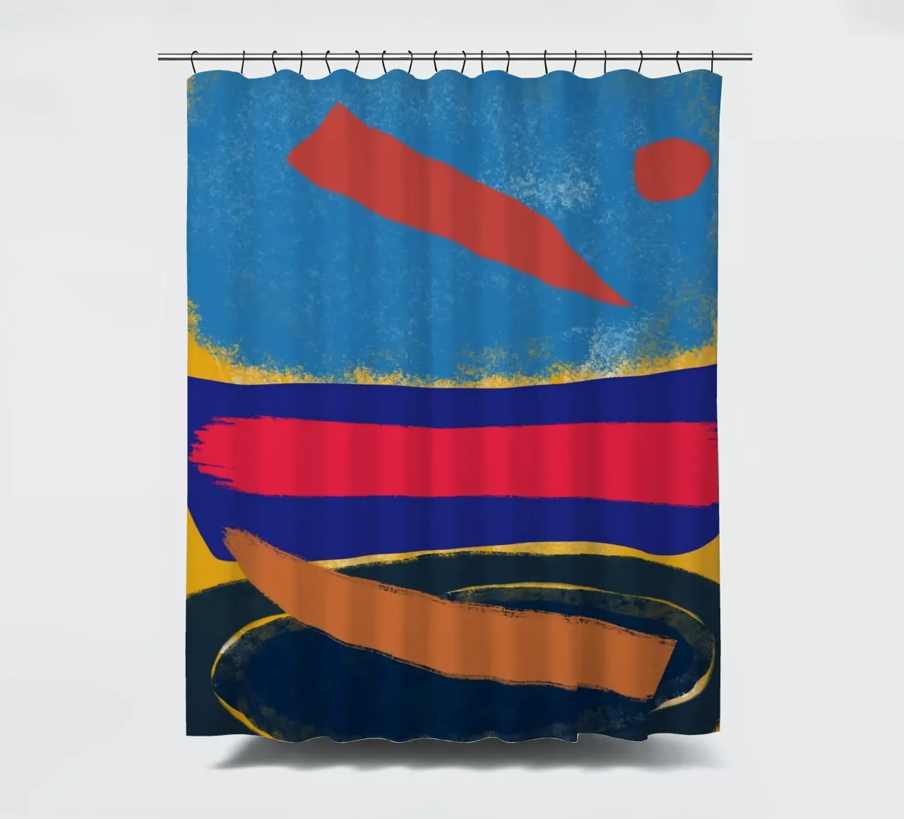 Cut out and abstract shower curtain by Little Dean