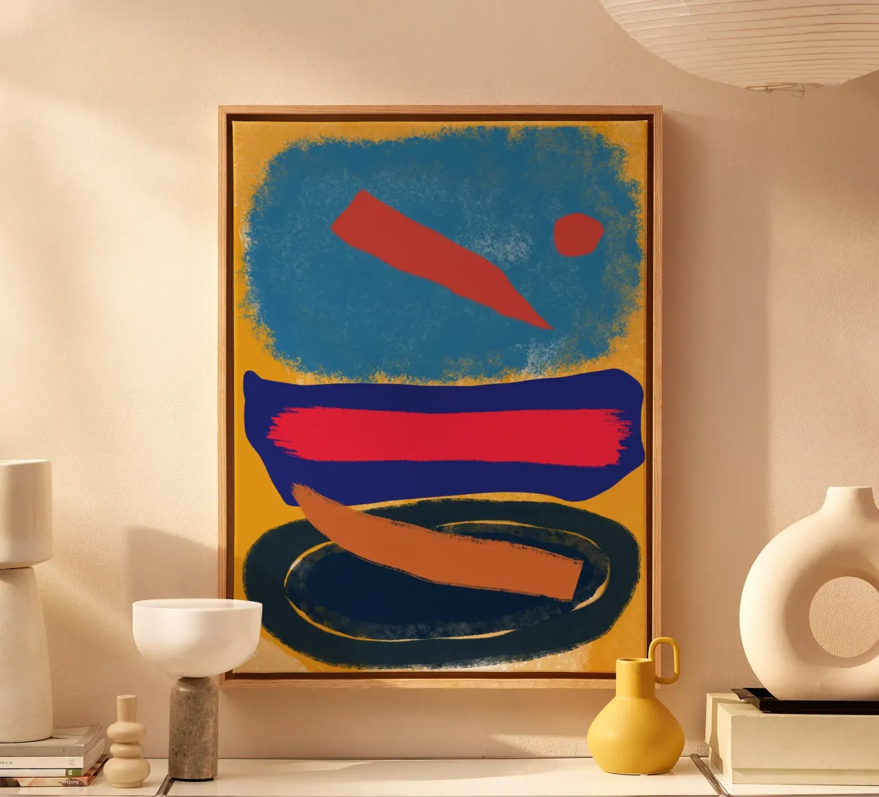 Cut out and abstract canvas with Floater frame by Little Dean