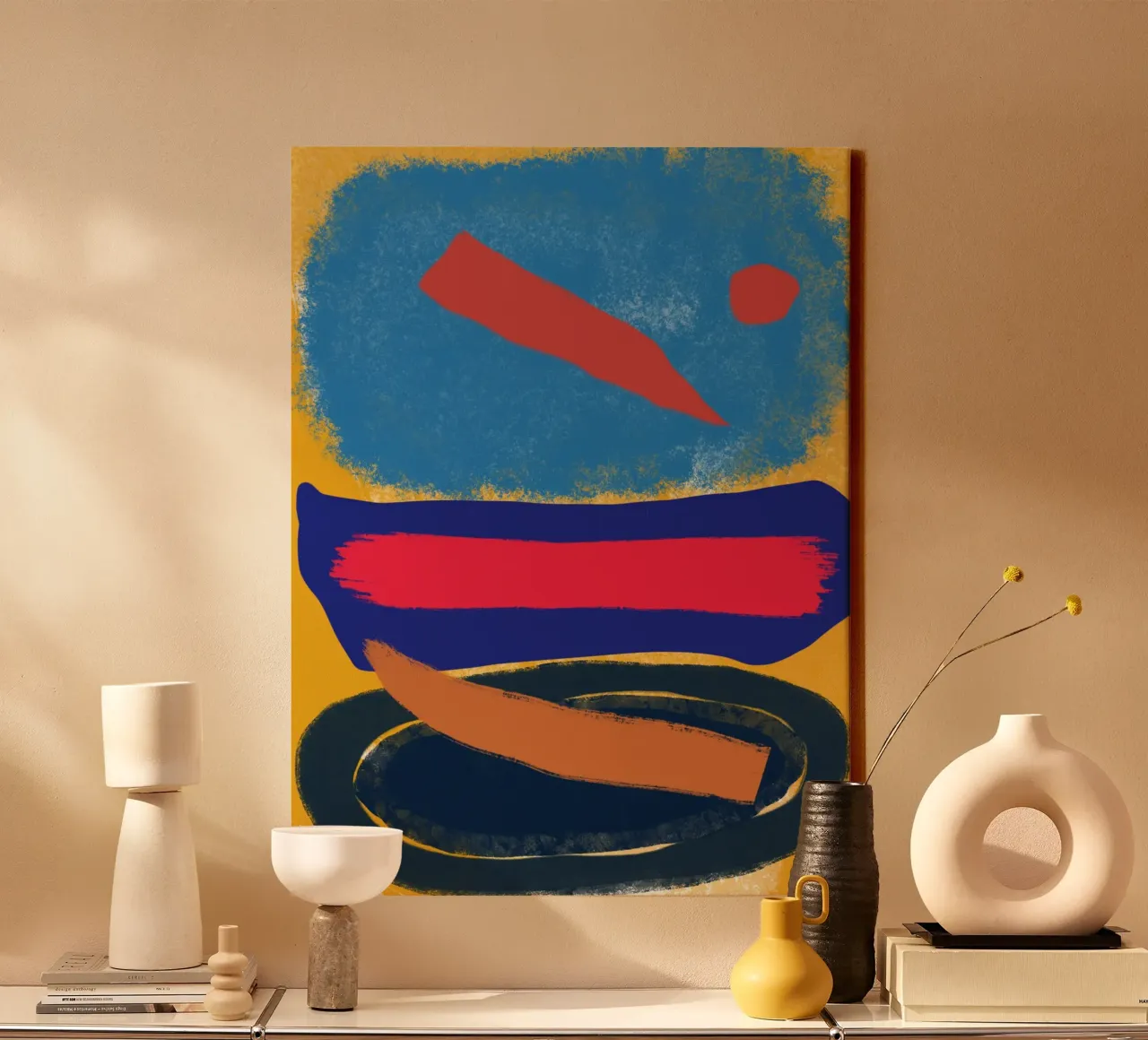 Cut out and abstract canvas with Floater frame by Little Dean