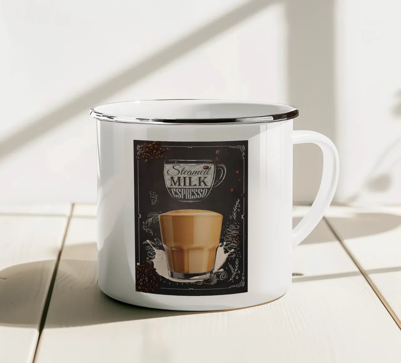 caffè macchiato tazza in smalto da Kevin Walters