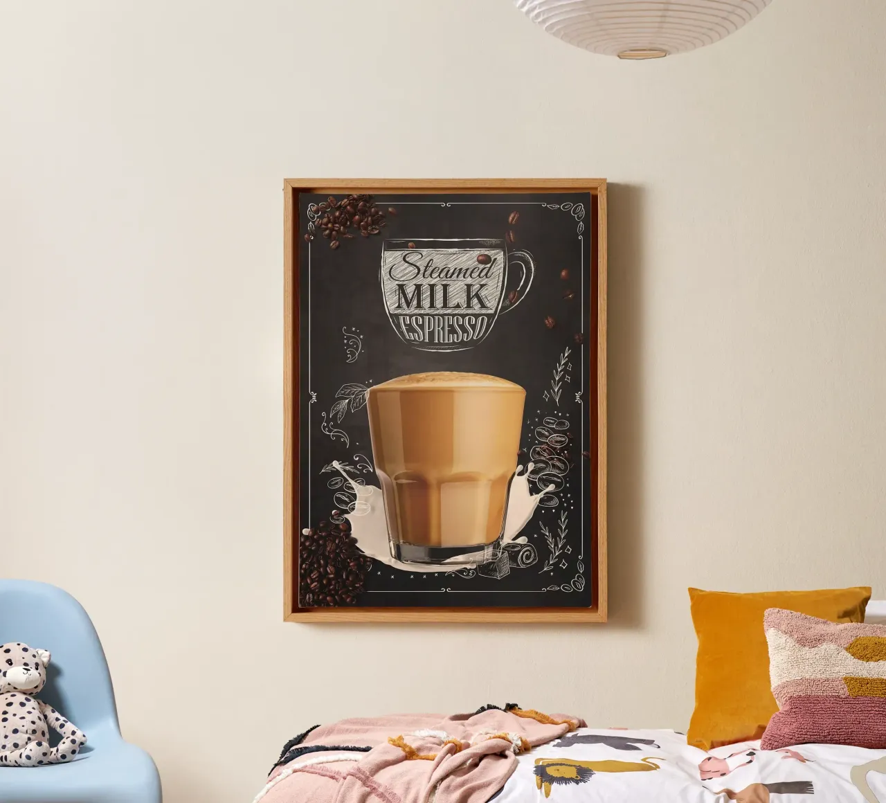 caffè macchiato tela con Cornice a cassetta da Kevin Walters