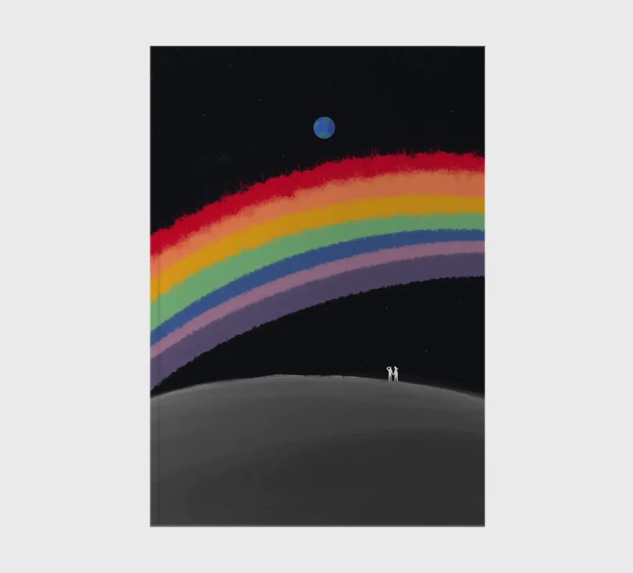Rainbow over the galaxy notebook by Little Dean