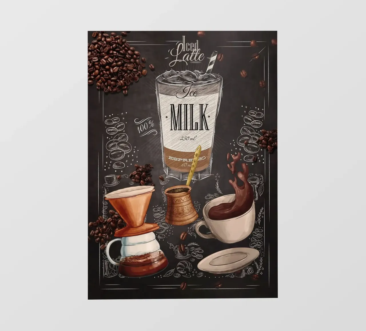 caffè latte freddo pellicola backlit da Kevin Walters