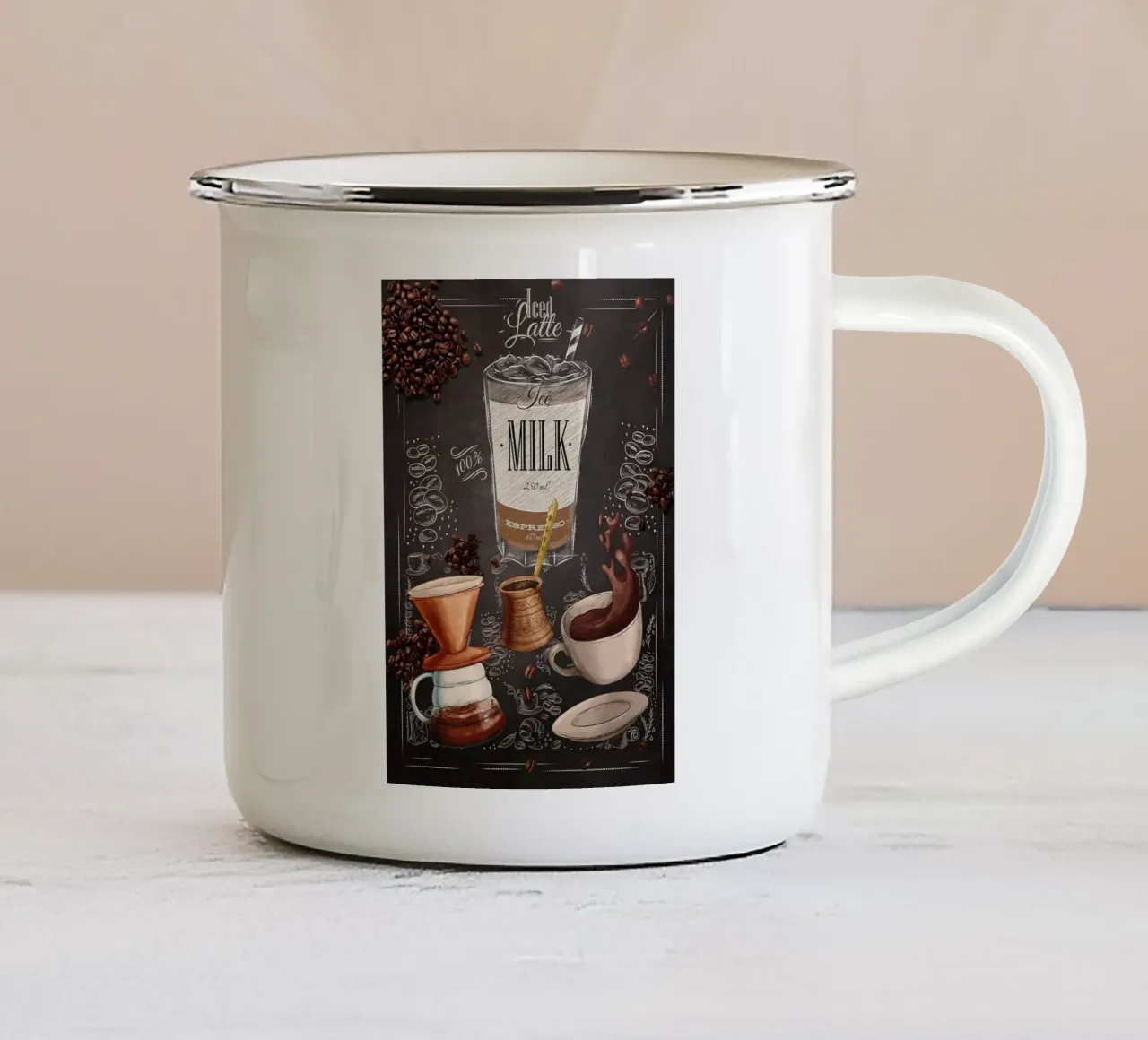 caffè latte freddo tazza in smalto da Kevin Walters