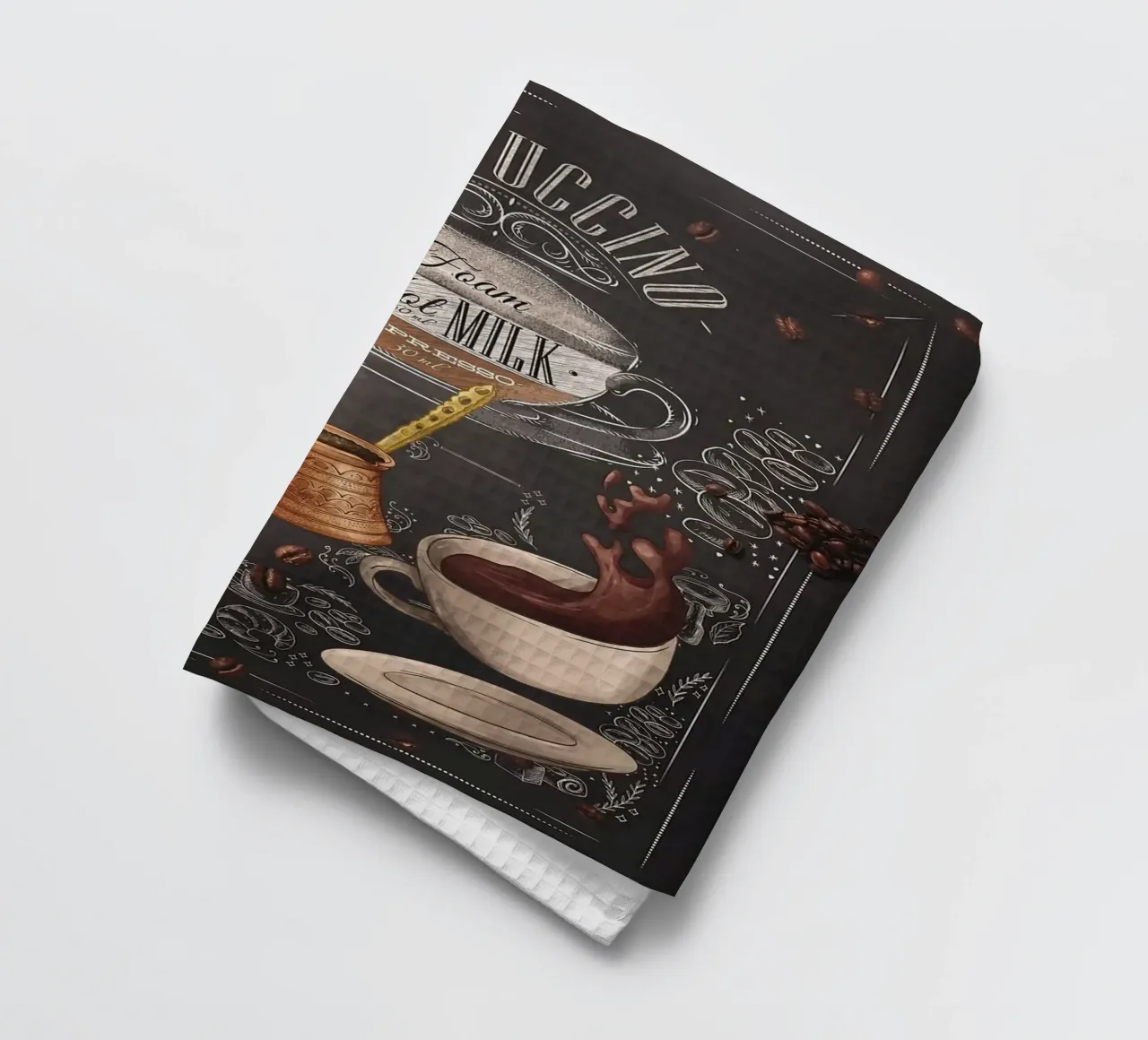 coffee cappuccino tea towel by Kevin Walters