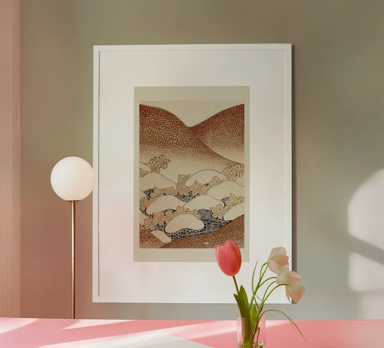 Shin-Bijutsukai - Mycological Mountain poster con telaio in legno da Vintage by JUNIQE