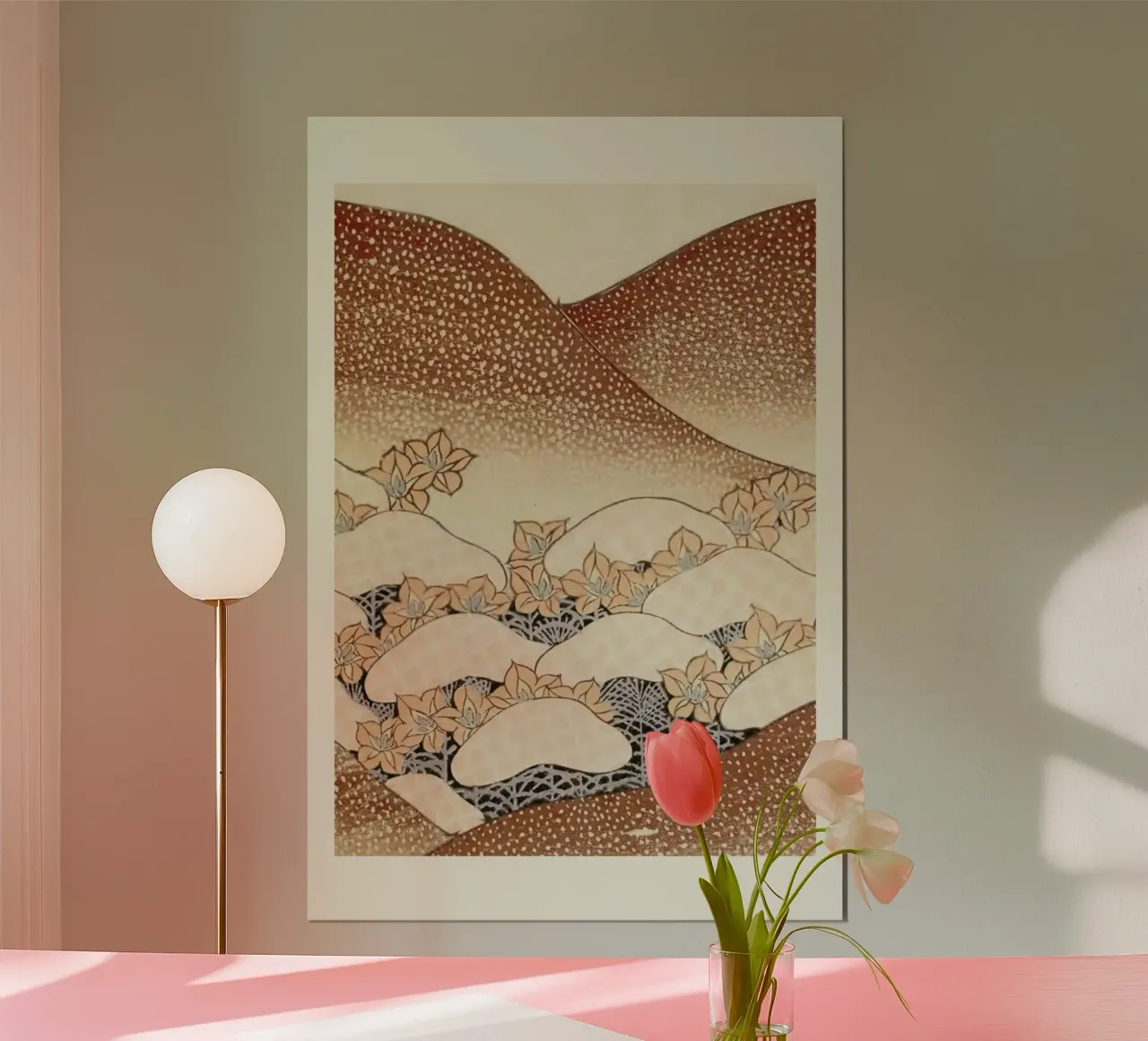 Shin-Bijutsukai - Mycological Mountain poster con telaio in legno da Vintage by JUNIQE