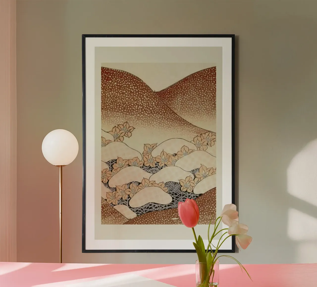 Shin-Bijutsukai - Mycological Mountain poster con telaio in legno da Vintage by JUNIQE