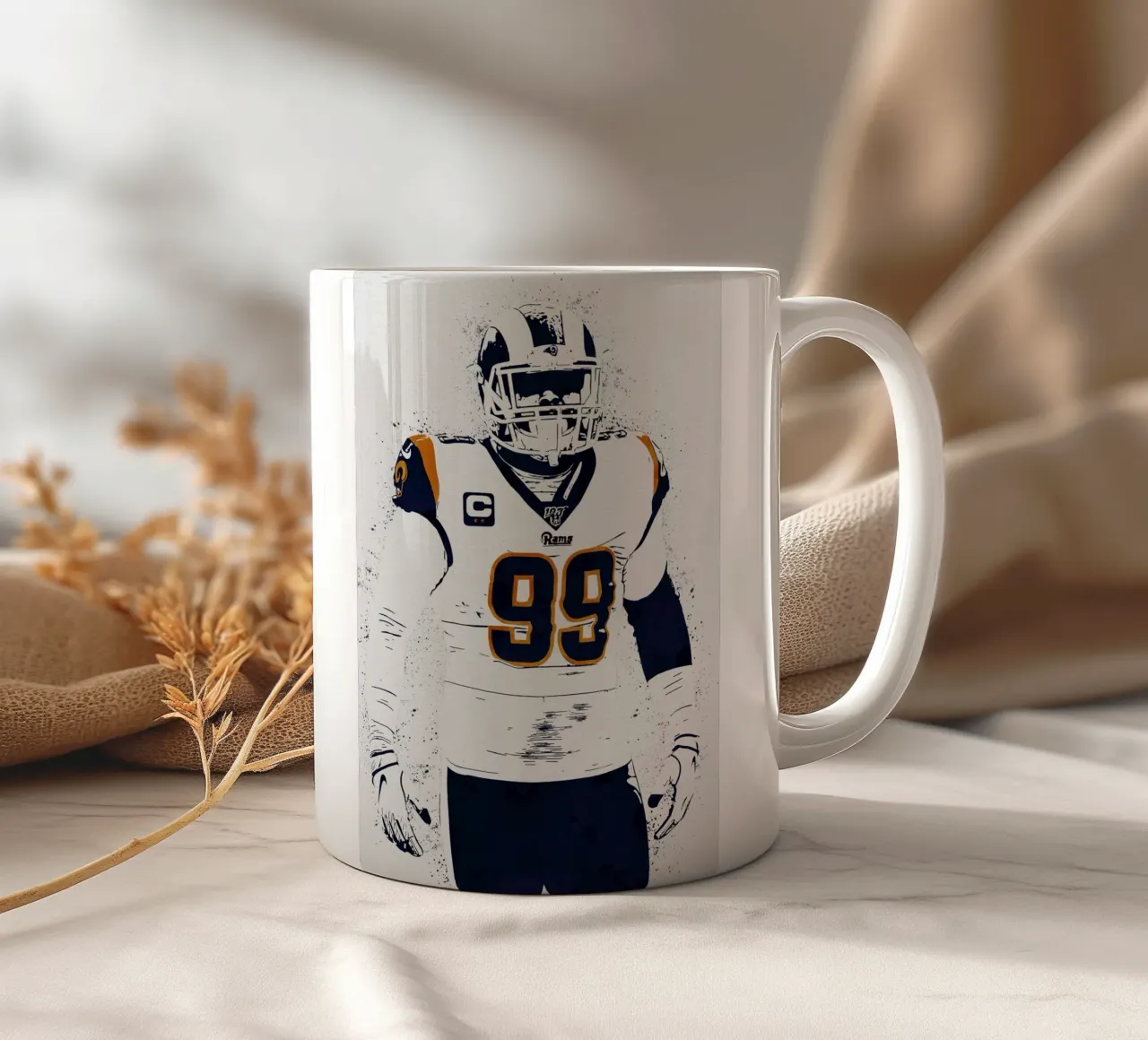 Aaron Donald los angeles rams tazza in ceramica da tenten