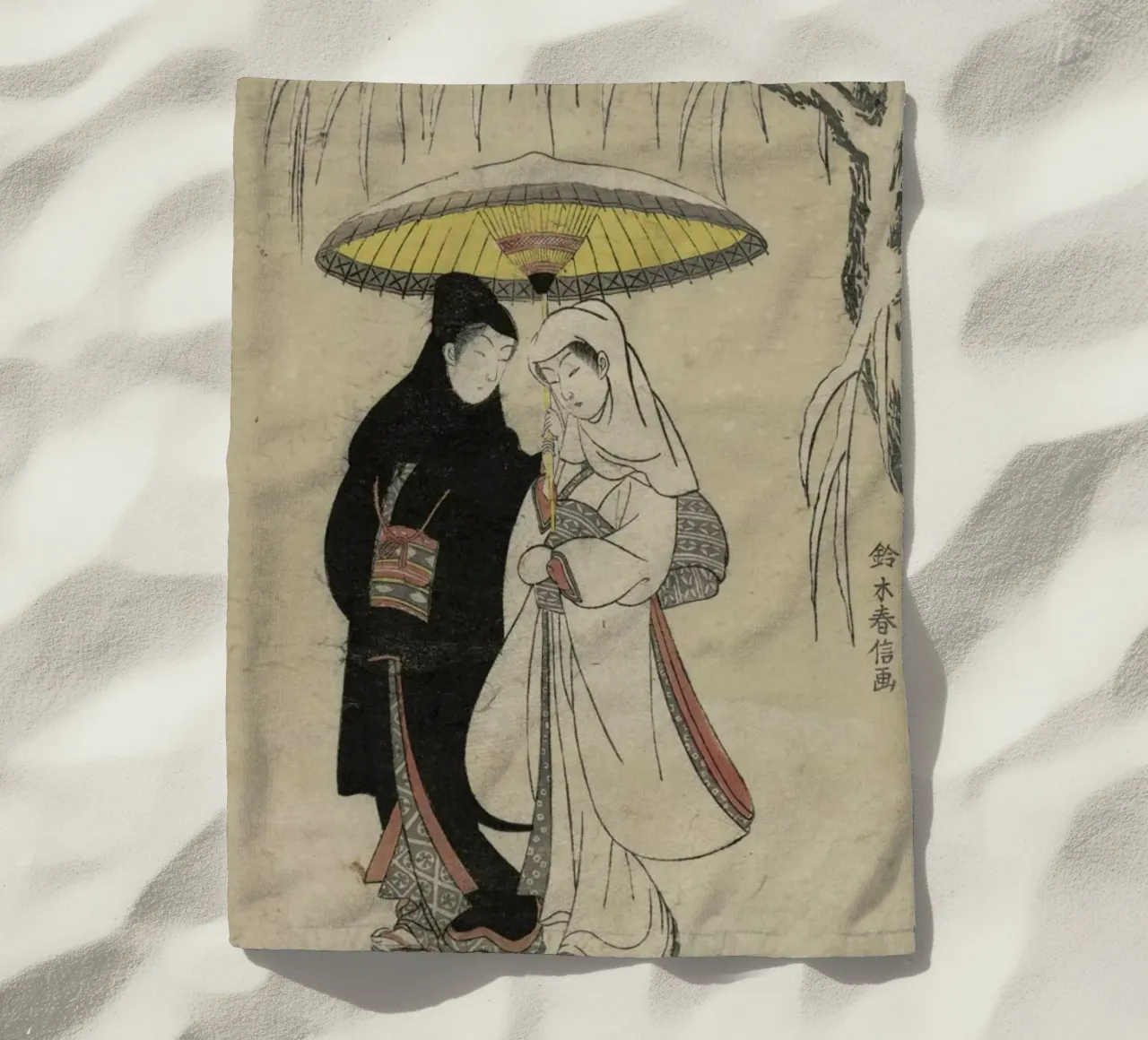 Harunobu - Lovers Under an Umbrella in the Snow telo mare da ARTOTHEK