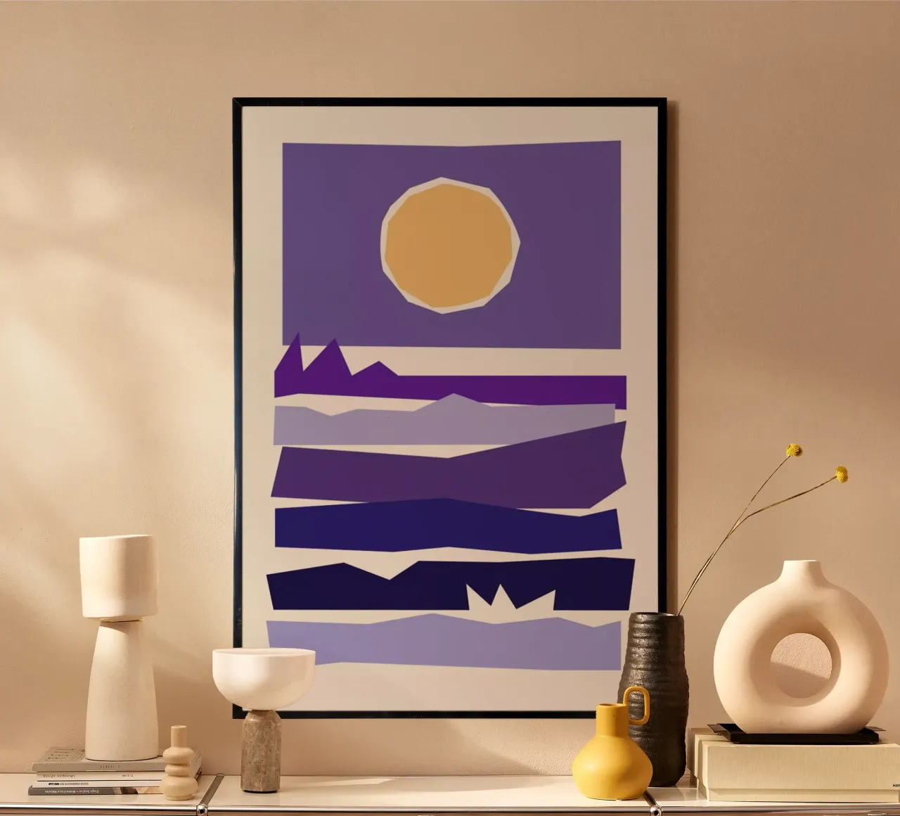 Warm Horizons Pantone poster con telaio in plastica da Pure