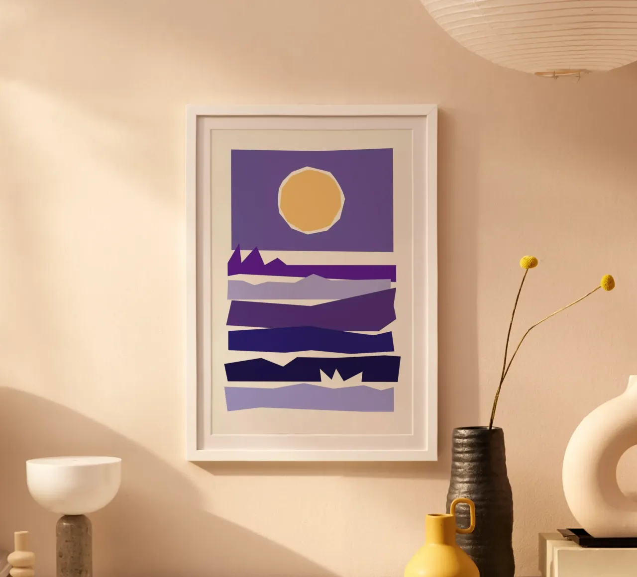 Warm Horizons Pantone poster con telaio in plastica da Pure
