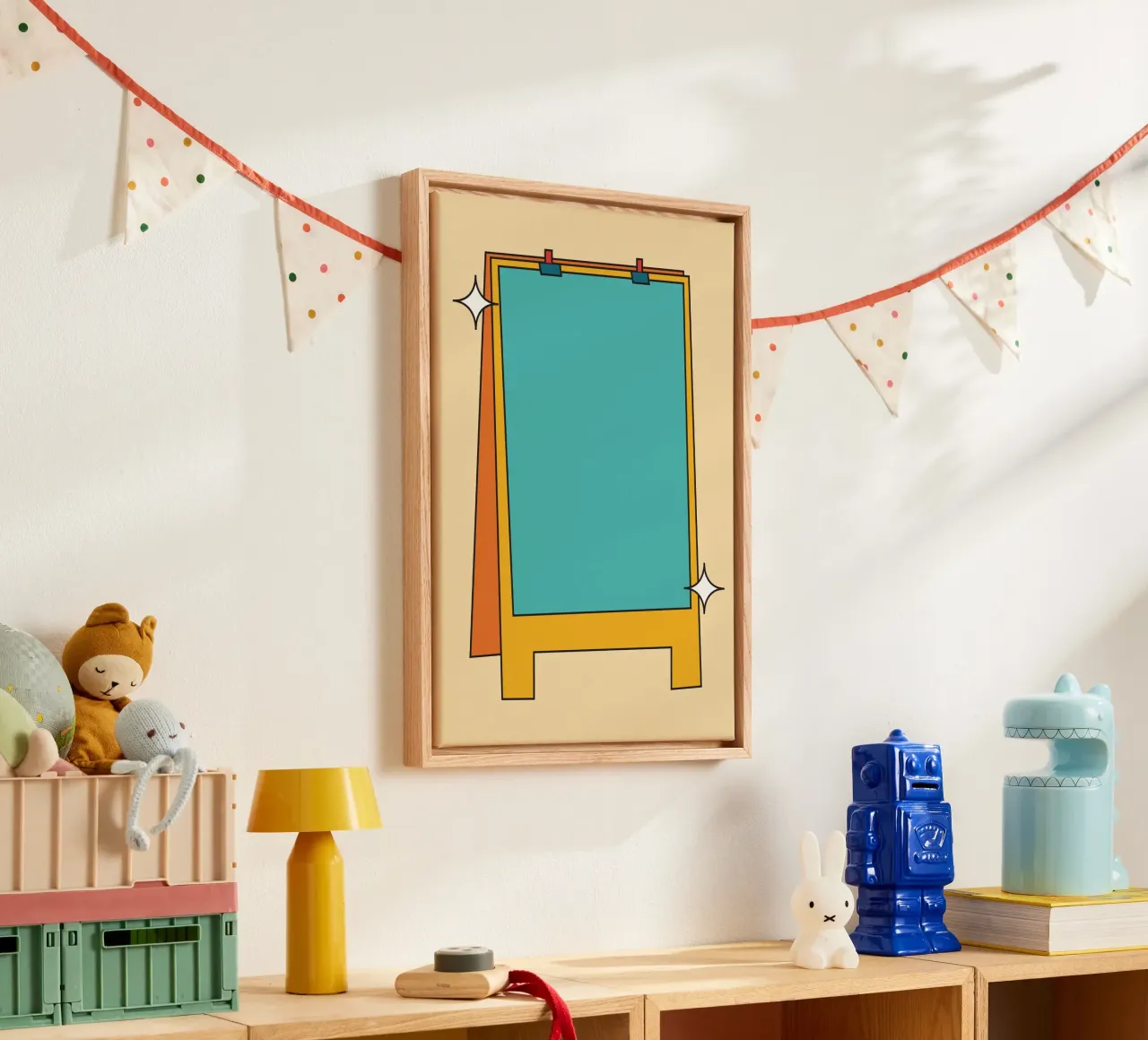 Bord retro oud canvas met Baklijst van galihstudio