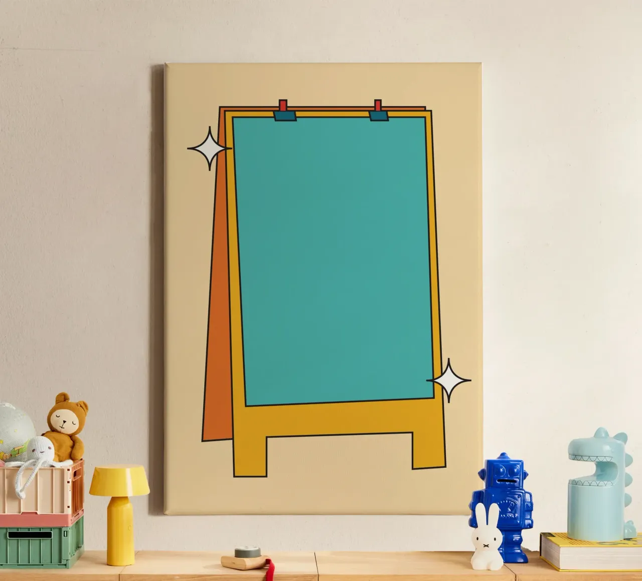 Bord retro oud canvas met Baklijst van galihstudio