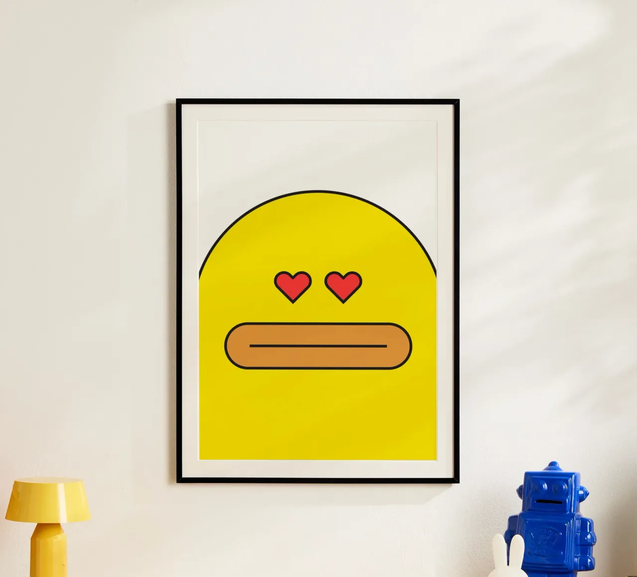 L'amore carino dell'anatra poster con telaio in alluminio da galihstudio
