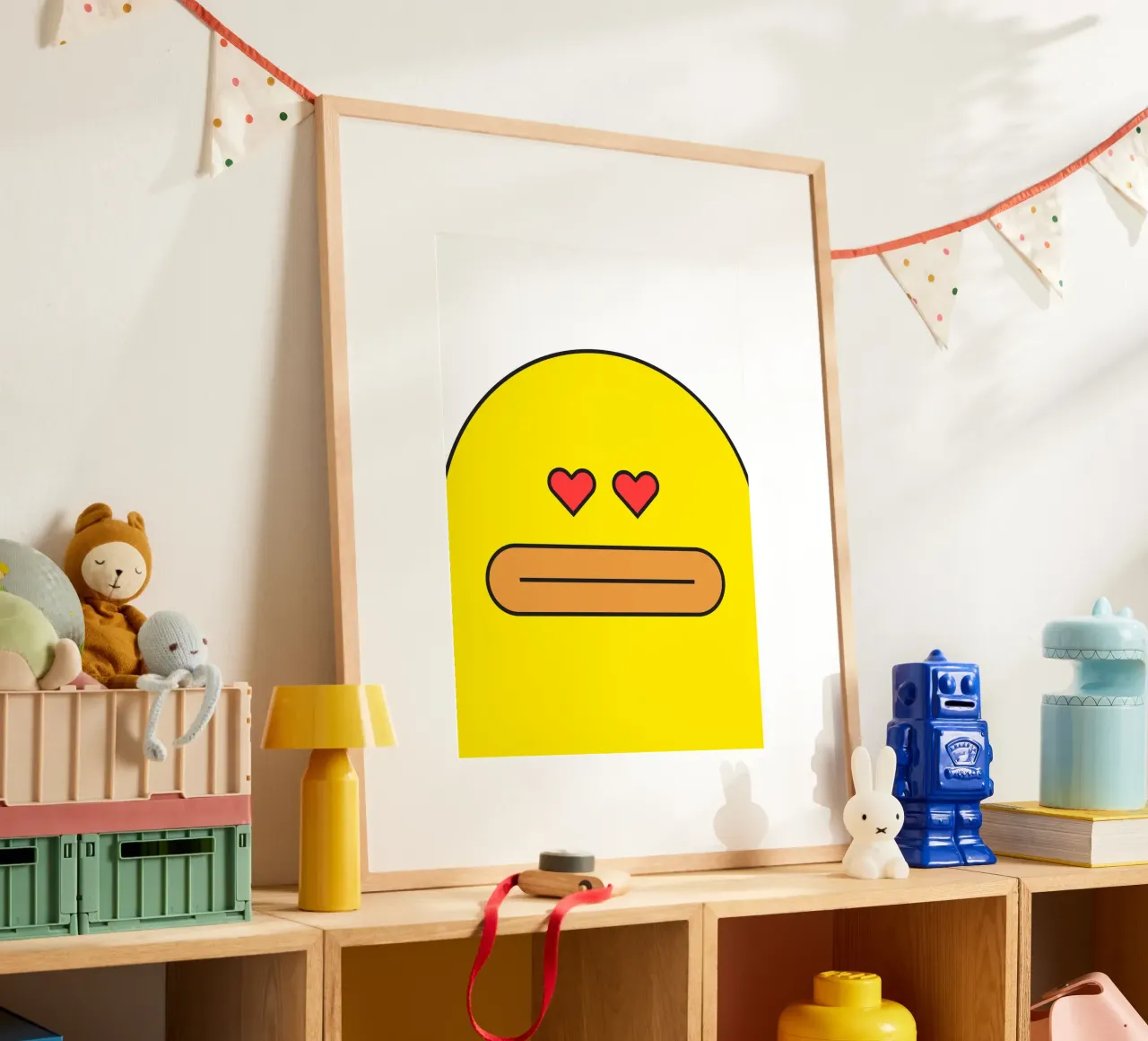 L'amore carino dell'anatra poster con telaio in alluminio da galihstudio