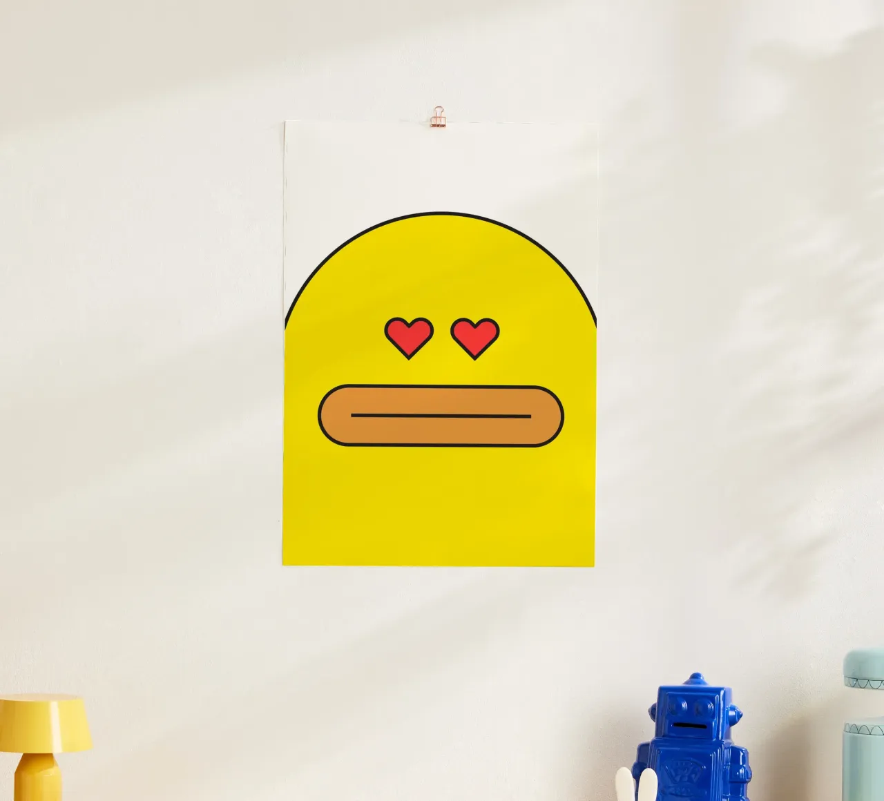 L'amore carino dell'anatra poster con telaio in alluminio da galihstudio